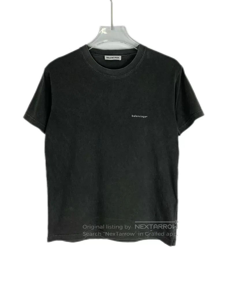 Balenciaga Balenciaga Logo Printed Distressed Short Sleeve T-Shirt Size M / US 6-8 / IT 42-44 - 1 Thumbnail