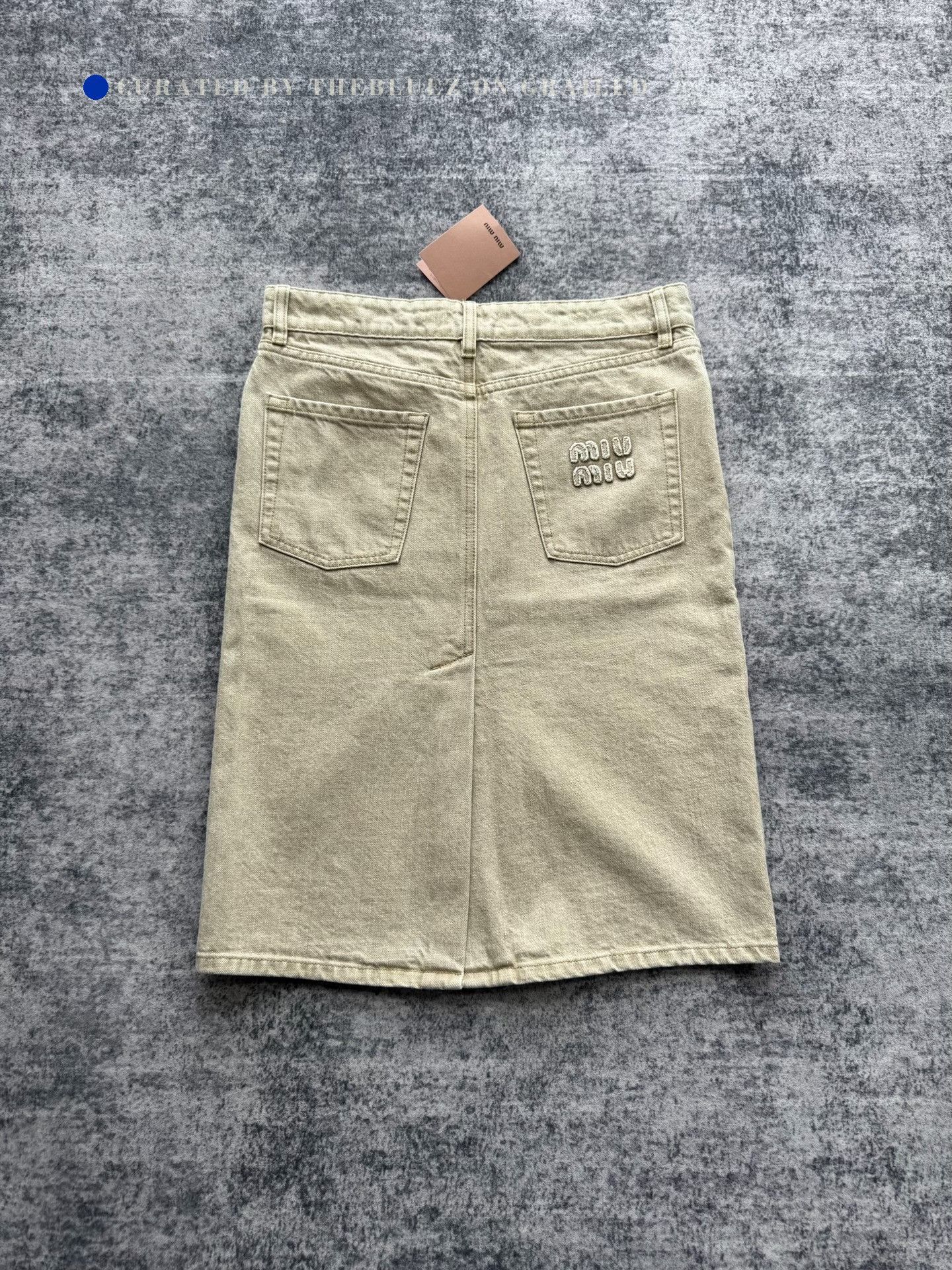 Miu Miu Miu Miu Beige Denim Skirt Size 36" / US 14 / IT 50 - 1 Thumbnail