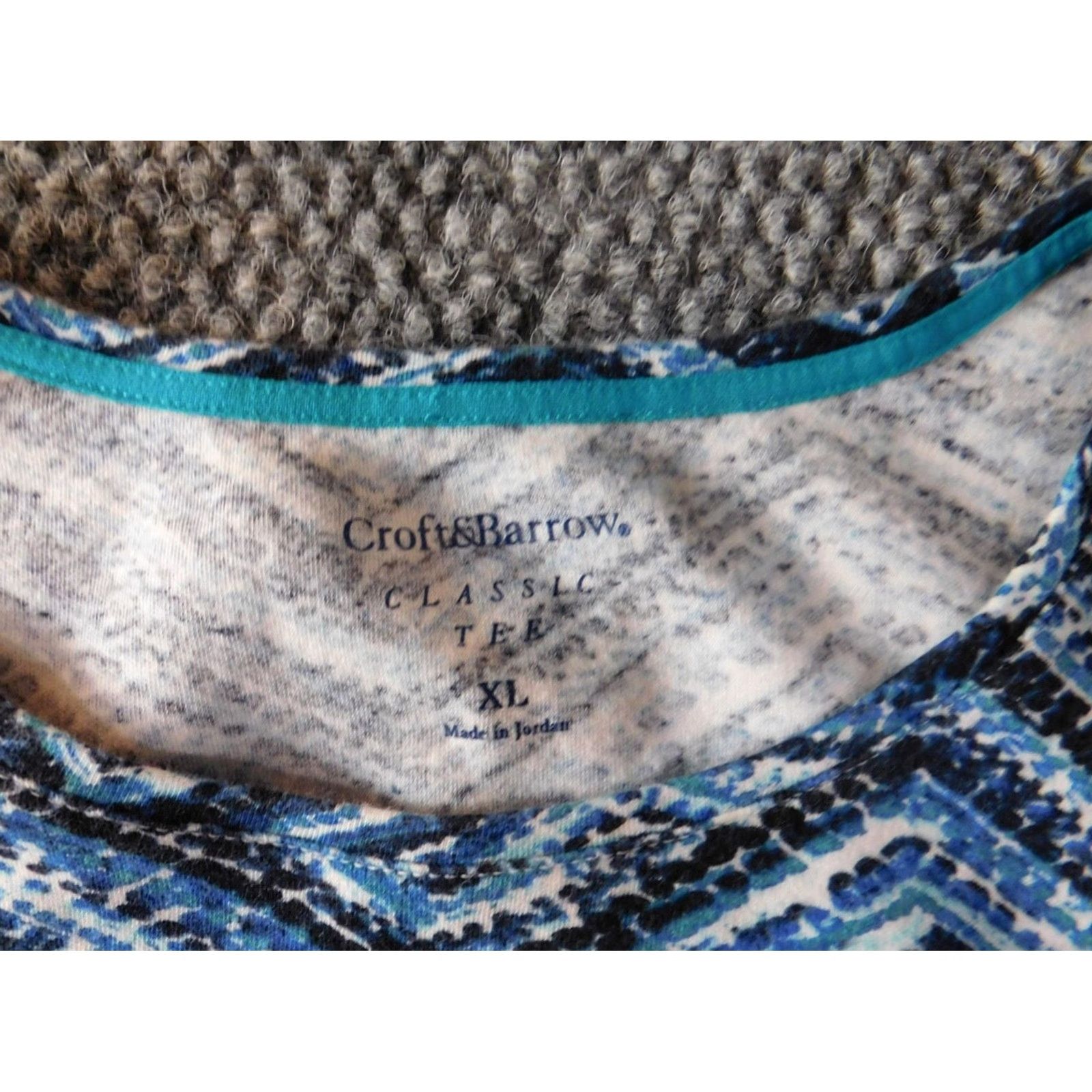 Croft & Barrow Croft & Barrow Womens Shirt XL Blue Striped Stretch Graphic Tee Short Sleeve Collared Pullover Casual Blouse 100% Cotton Regular Modern Classic Womens Size XL / US 12-14 / IT 48-50 - 4 Thumbnail