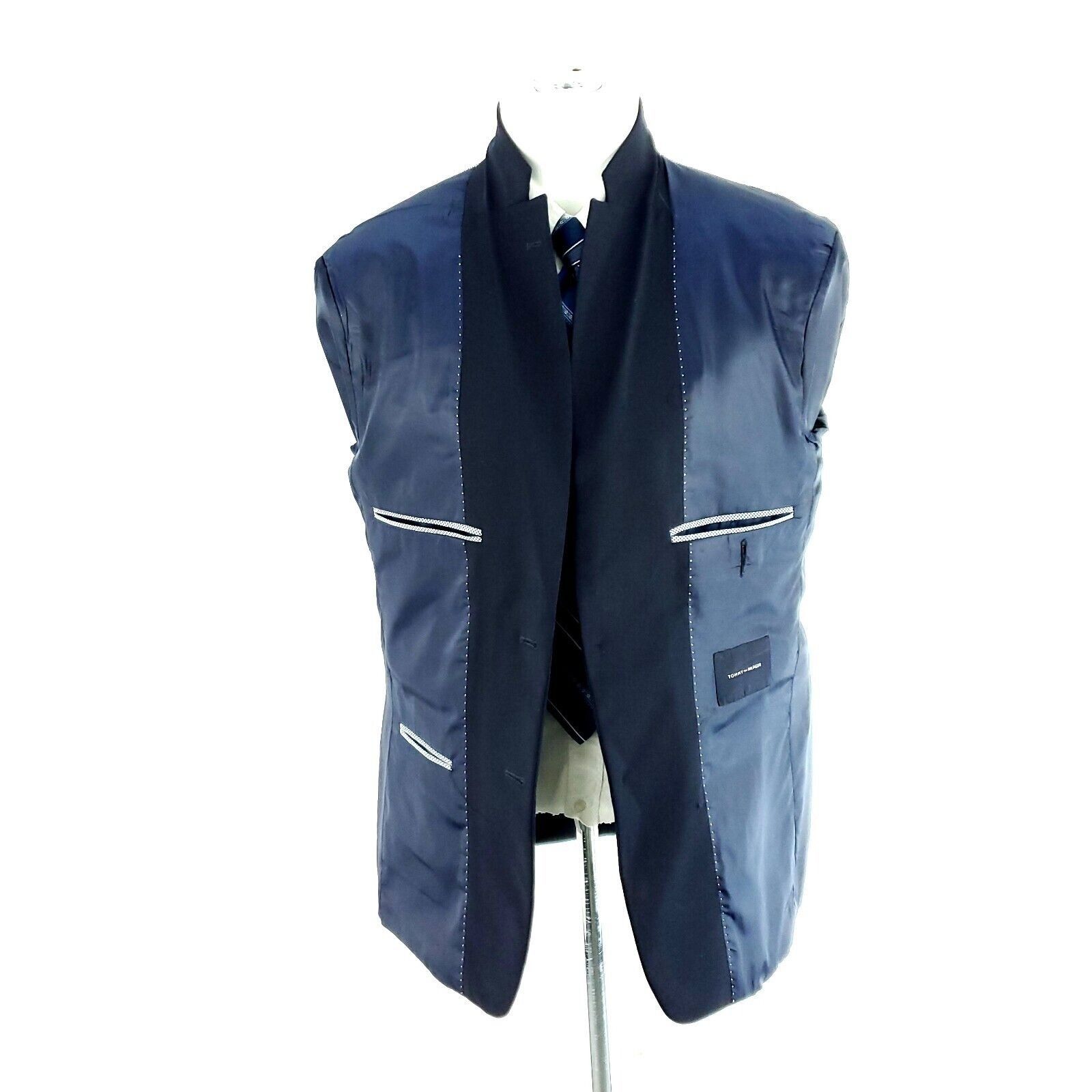 Tommy Hilfiger Tommy Hilfiger Wool Polyester 2 Gold Button Blazer 40S Blue Size 40S - 10 Thumbnail