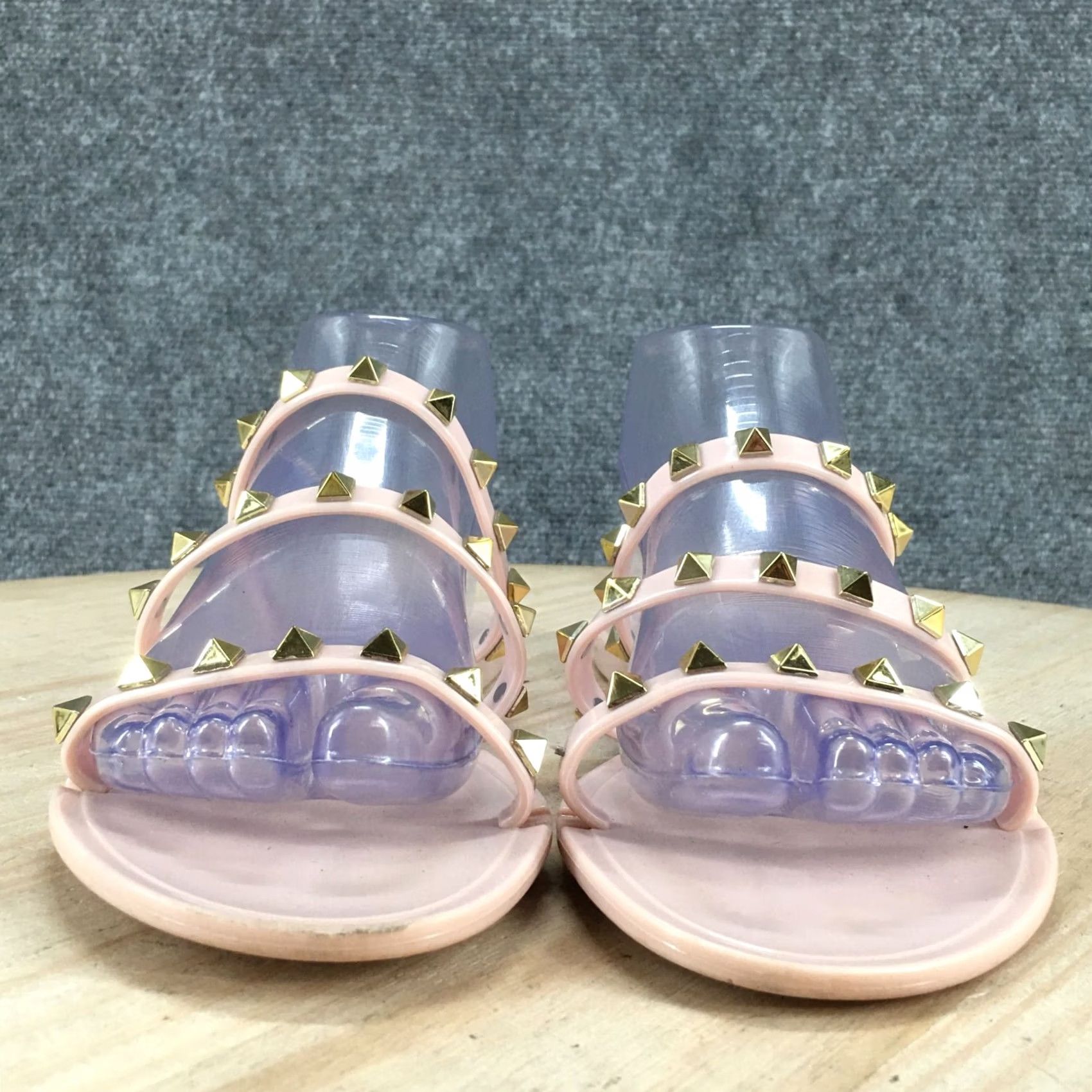Vintage Steven Sandals Womens 9 M Studded Slide Flats Slip On Beige Open Toe Casual Size US 9 / IT 39 - 6 Thumbnail