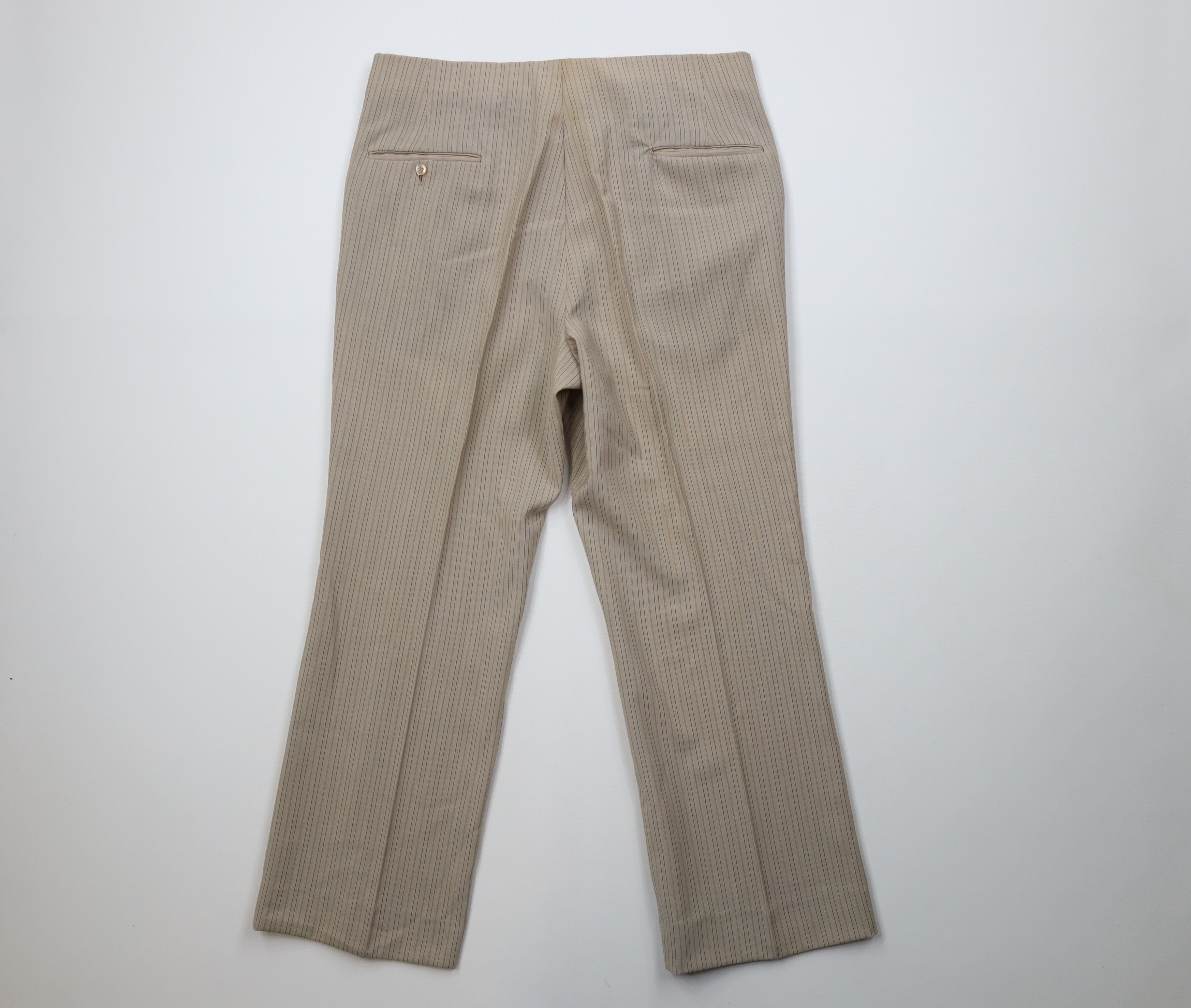 Vintage Vintage 60s 70s Rockabilly Pinstriped Wide Leg Chino Pants Size US 34 / EU 50 - 10 Thumbnail