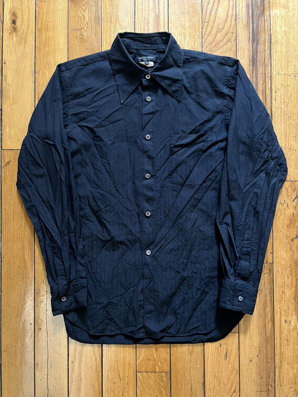Comme des Garcons Homme Plus AD2014 Comme des Garçons Homme Plus Black Stripe Shirt Size US XS / EU 42 / 0 - 1 Thumbnail