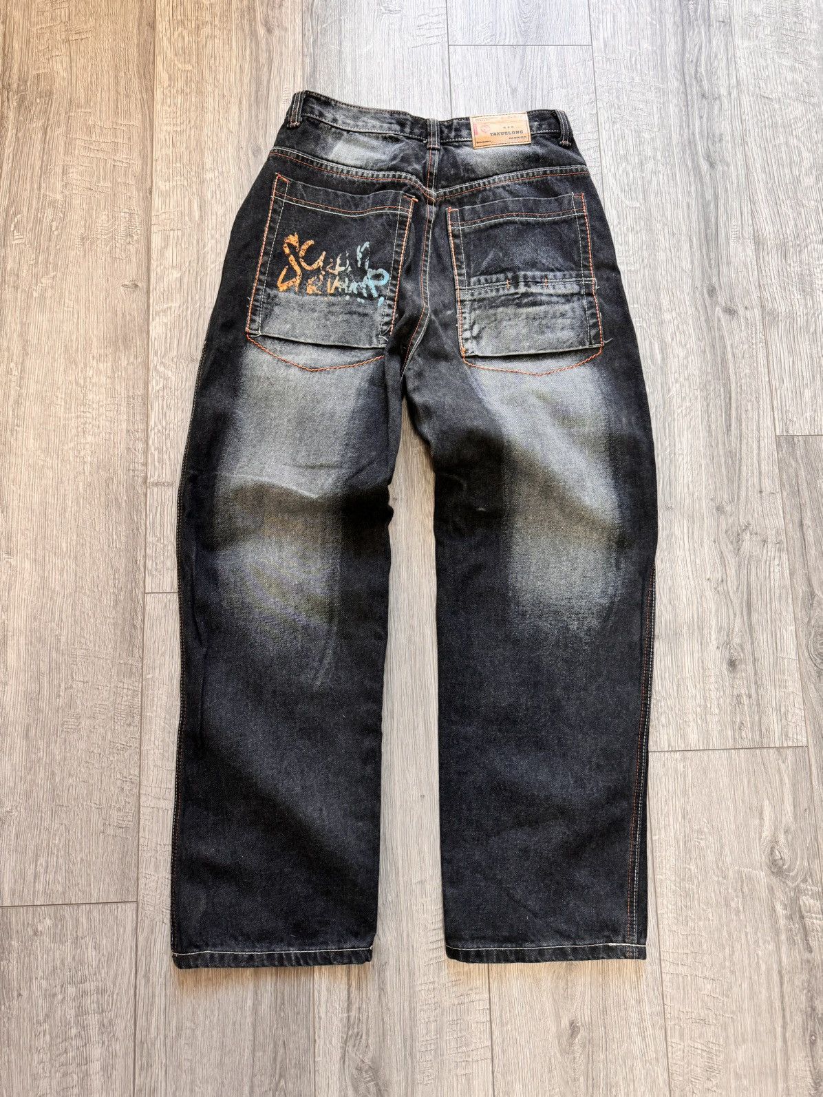 JNCO VINTAGE Y2K RAW BLUE BAGGY CYBER WING DENIM SEQUIN JEANS 36 Size US 31 - 12 Thumbnail