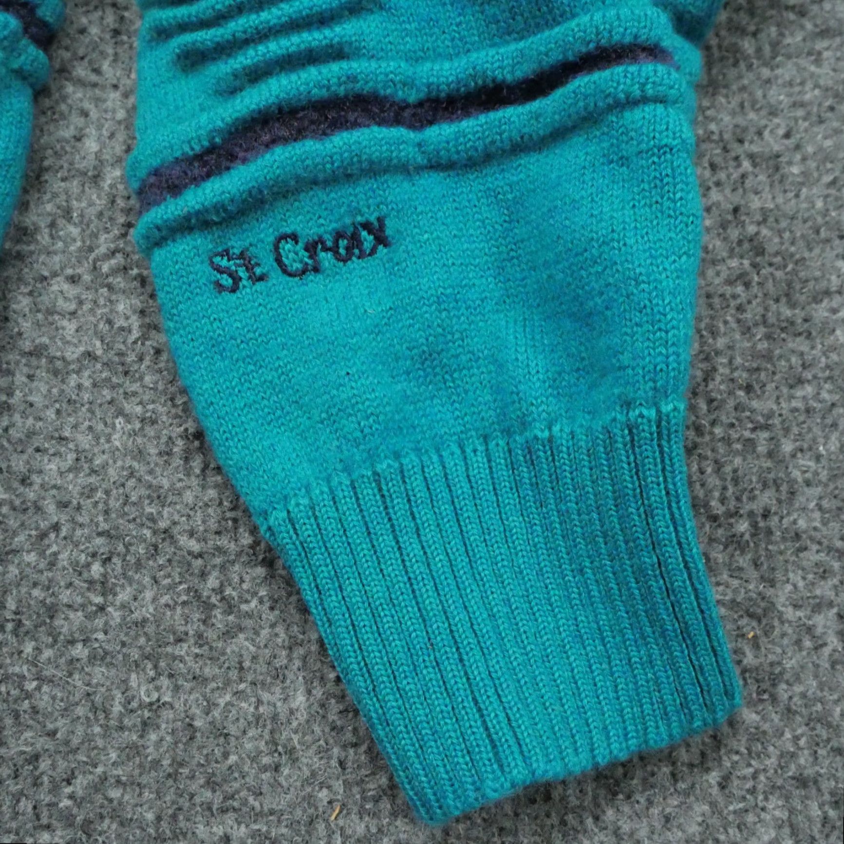 Zephyr VINTAGE St. Croix Sweater Mens Large Blue Teal 80s 90s Wool Knit Pullover Crew Neck Long Sleeve Distressed Size US L / EU 52-54 / 3 - 5 Thumbnail