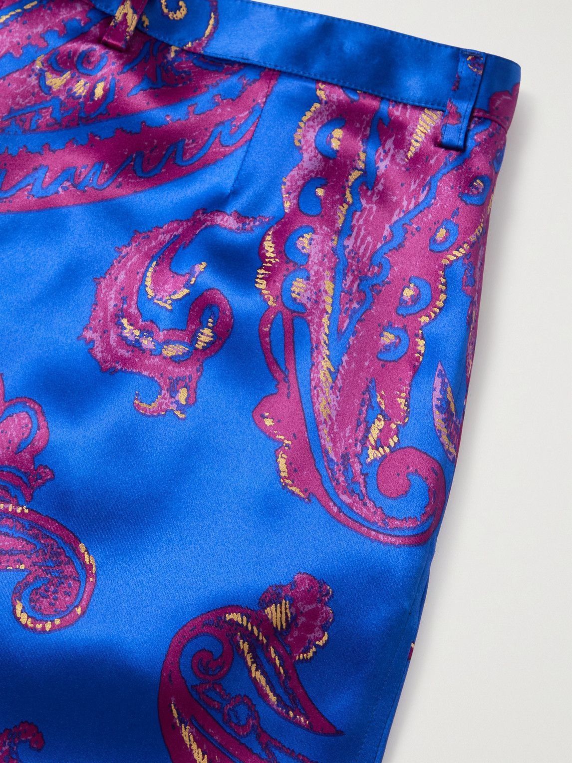 Saint Laurent Paris o1s1wg110824 High-Rise Pants in Paisley Printed Blue/Purple Size US 28 / EU 44 - 3 Thumbnail