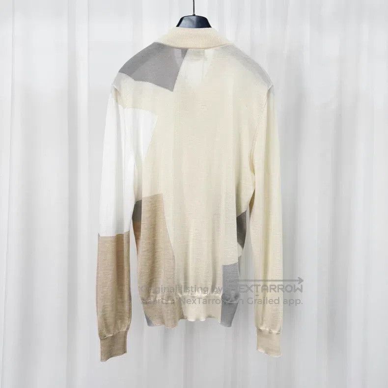 Hermes Hermes Geometric color block cashmere zipper knit jacket Size US S / EU 44-46 / 1 - 2 Thumbnail