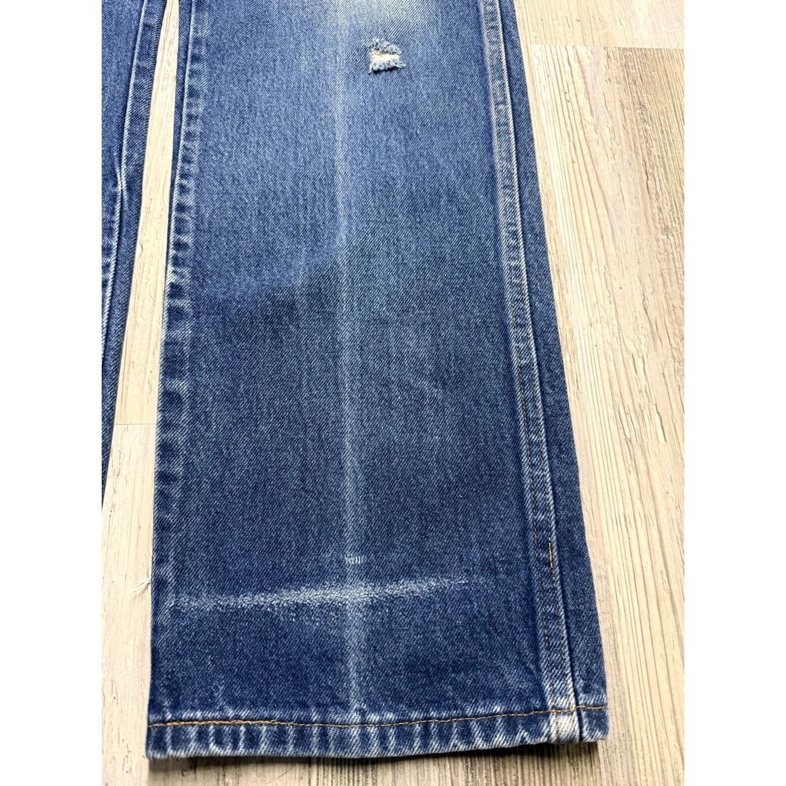 Denime Vintage Rustler Jeans Mens 34x33 Blue Denim 5-Pocket Zipper Button Straight Regular Casual USA 80s 90s Cowboy Mens Size US 34 / EU 50 - 3 Thumbnail