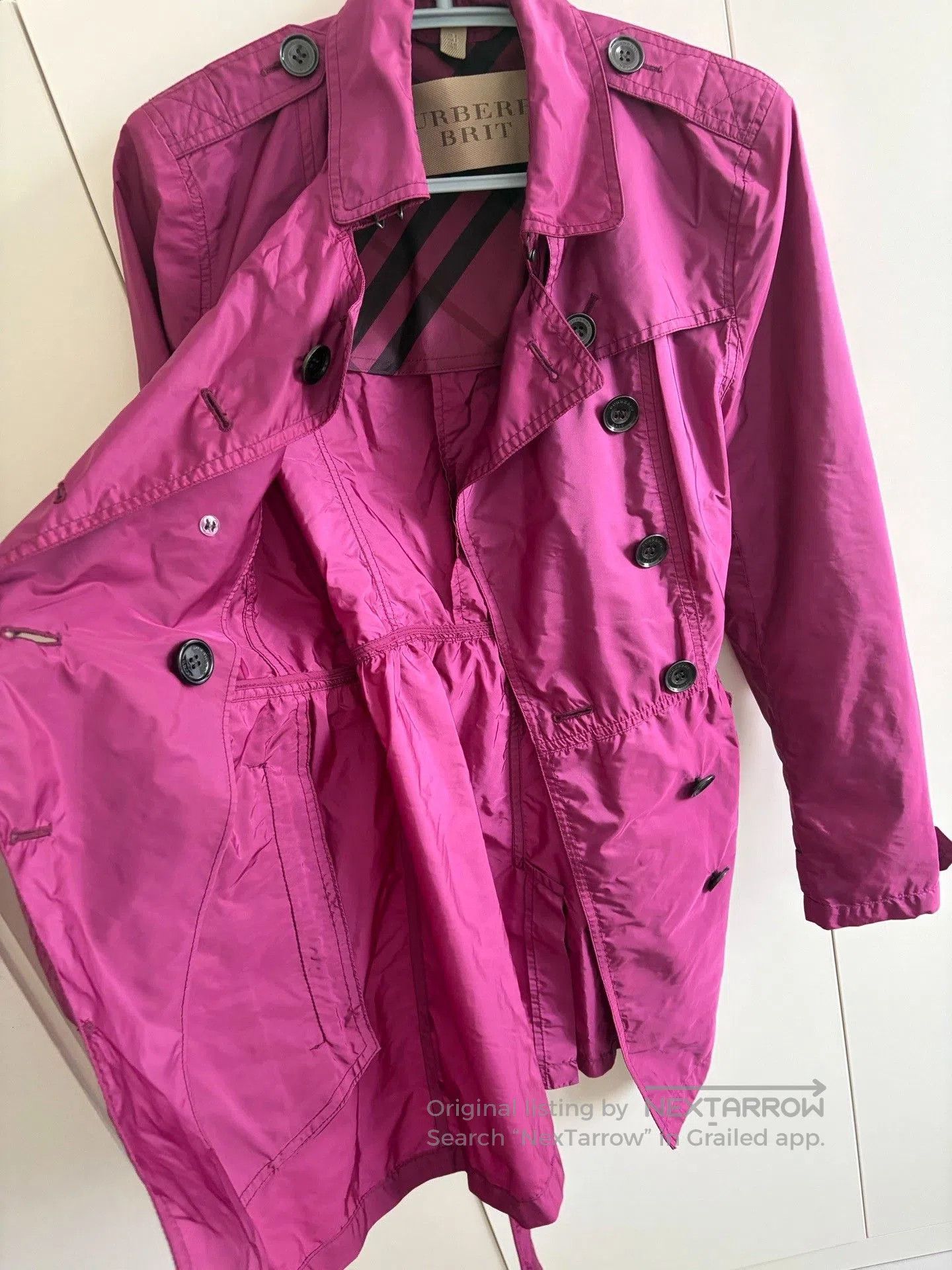 Burberry Burberry Pink Lightweight Trench Coat. Size M / US 6-8 / IT 42-44 - 7 Thumbnail