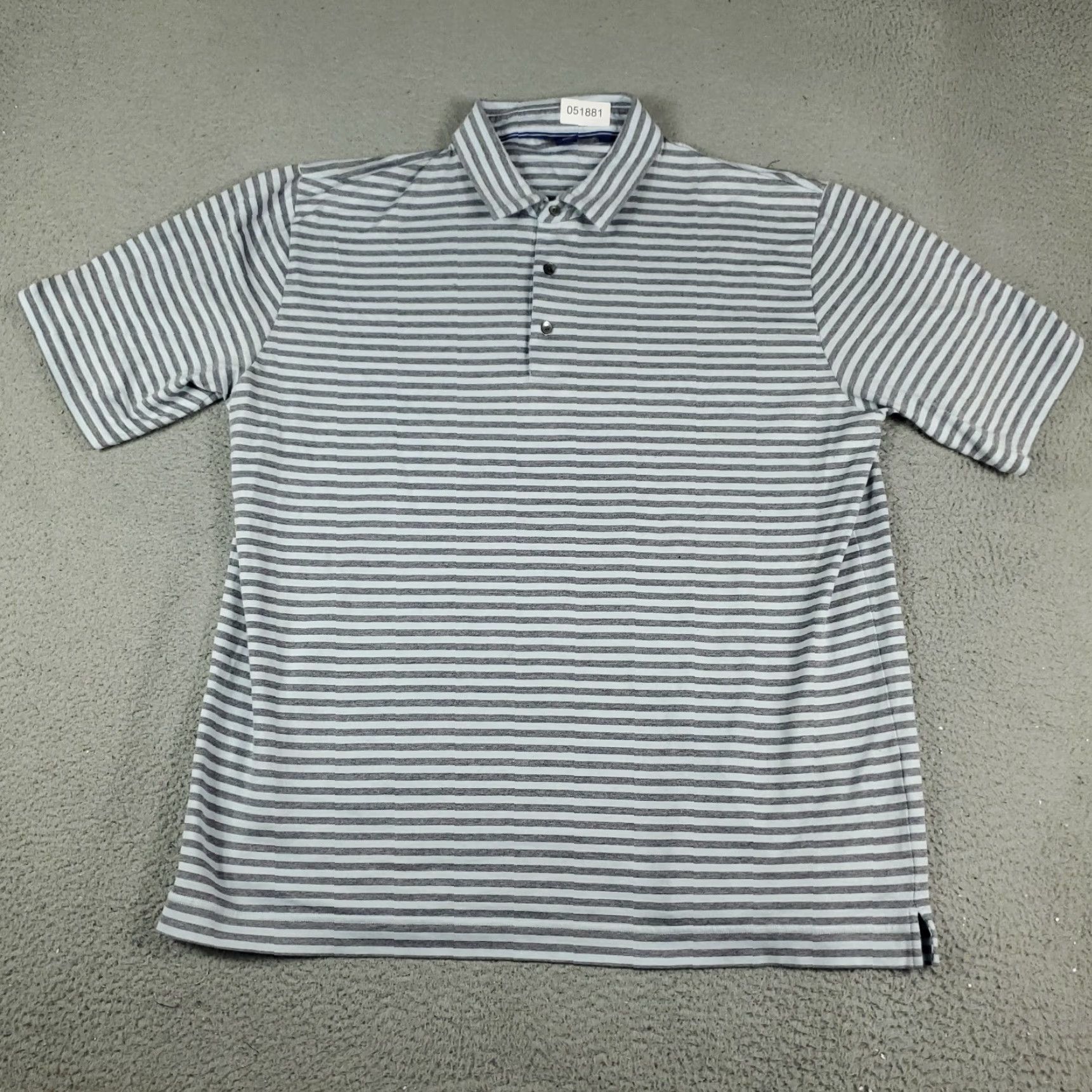 Footjoy FJ Polo Shirt Mens Size 2XL Blue Striped Cotton Blend Polyester Blend Short Sleeve Button Collared Polo Shirt Size US XXL / EU 58 / 5 - 2 Thumbnail