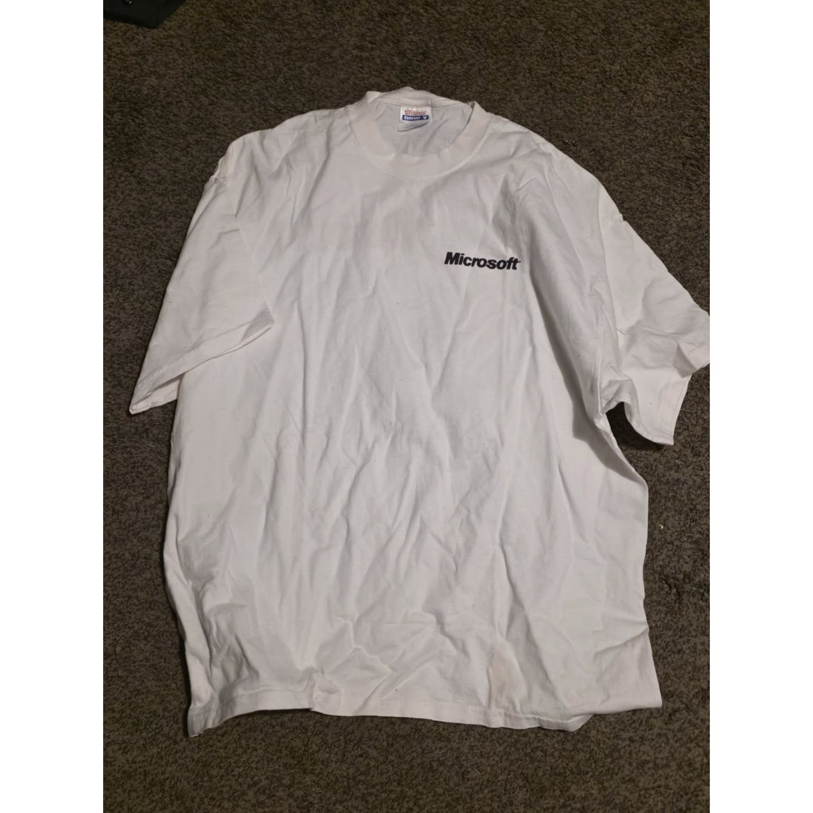 Hanes VINTAGE 90s Microsoft Employee Logo T-shirt Men’s XL Hanes White Cotton Short Sleeve Crew Neck Size US XL / EU 56 / 4 - 2 Thumbnail