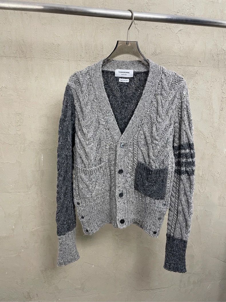 Thom Browne Thom browne Gray color-blocked four-striped wool horsehair Size US S / EU 44-46 / 1 - 1 Thumbnail