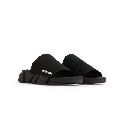 Balenciaga o1mt1gz0226 Speed 2.0 Recycled Knit Slide Sandals In Black Size US 10 / EU 43 - 2 Thumbnail