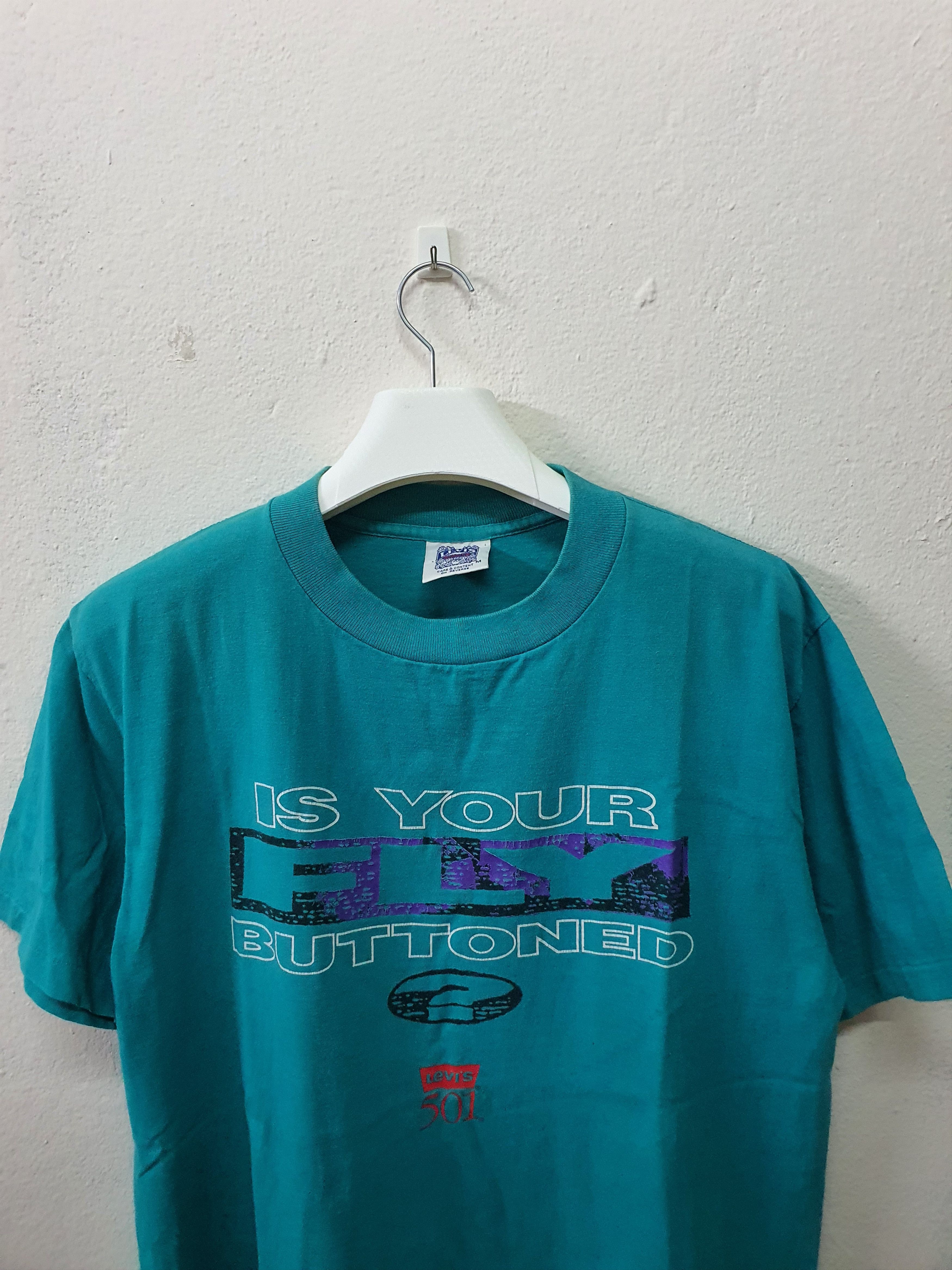 Levi's Vintage 90s Levis Is Your Fly Buttoned ? Tee Size US M / EU 48-50 / 2 - 4 Thumbnail