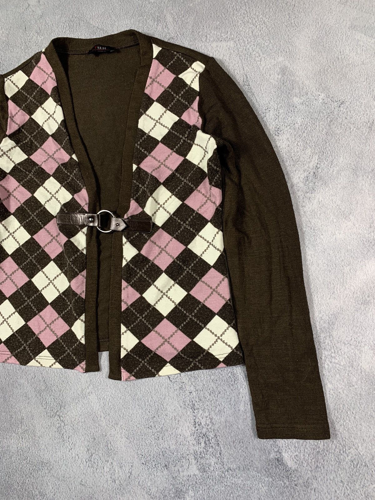 Japanese Brand × Vintage Vintage 90s Check cardigan knitwear sweater Japanese L Size L / US 10 / IT 46 - 3 Thumbnail