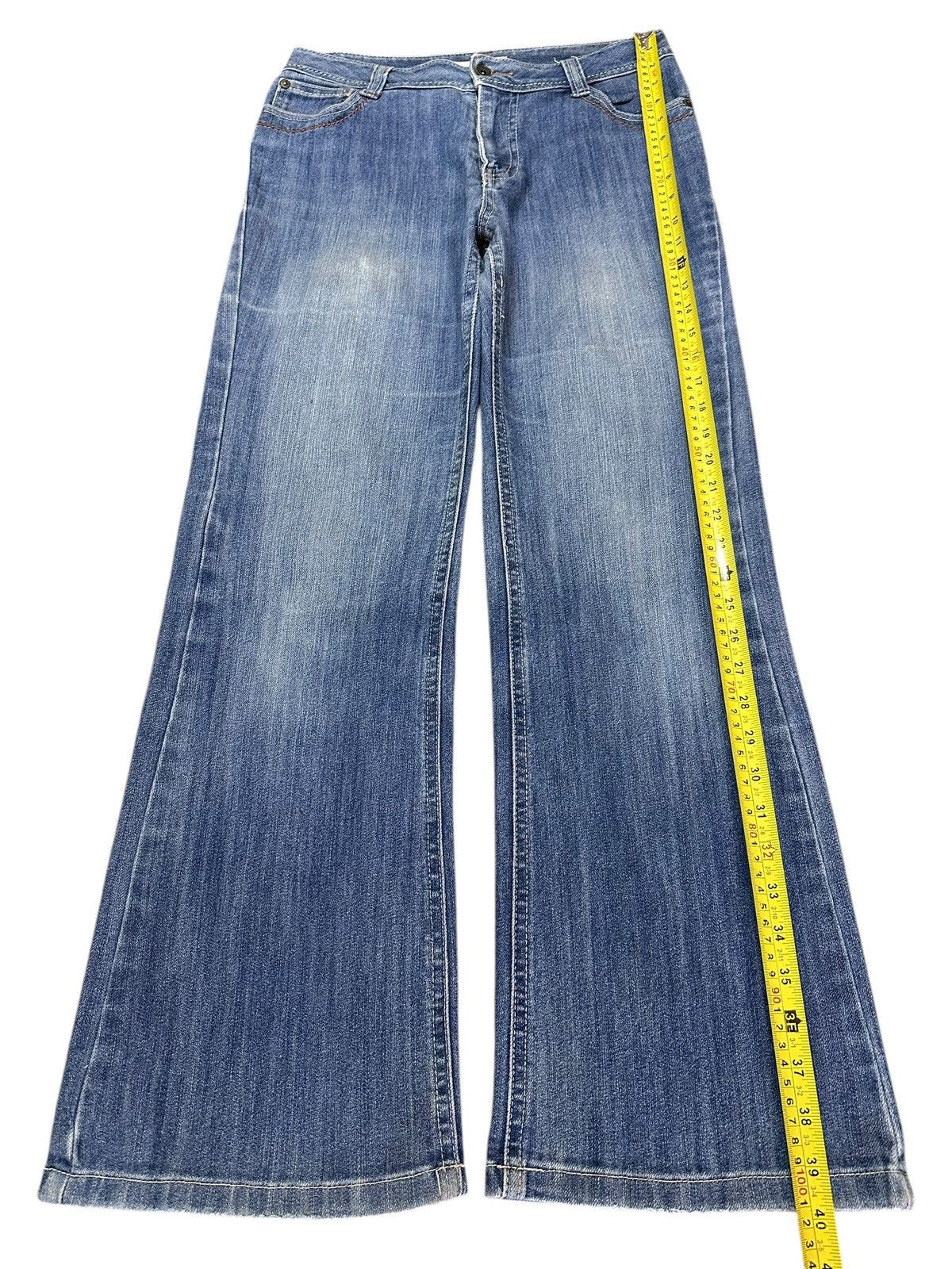 If Six Was Nine Vintage Japanese Brand Blue Faded Wash Style Wide Leg Jeans Size US 30 / EU 46 - 12 Thumbnail