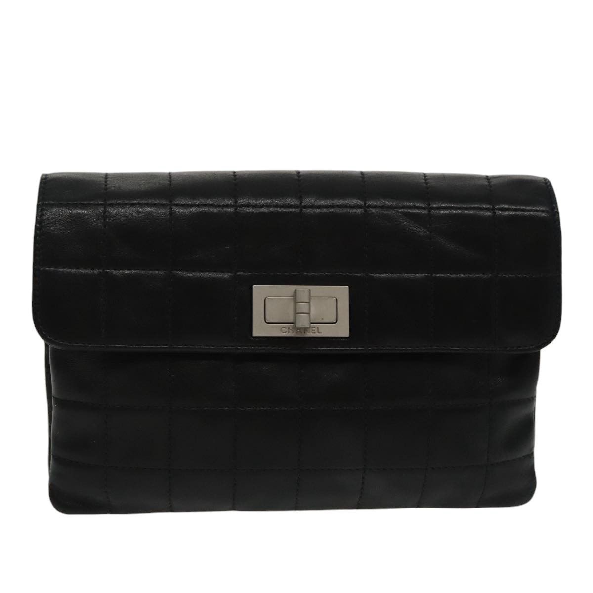Chanel 2,55 Black Leather Clutch Bag (Pre-Owned) Size ONE SIZE - 1 Thumbnail