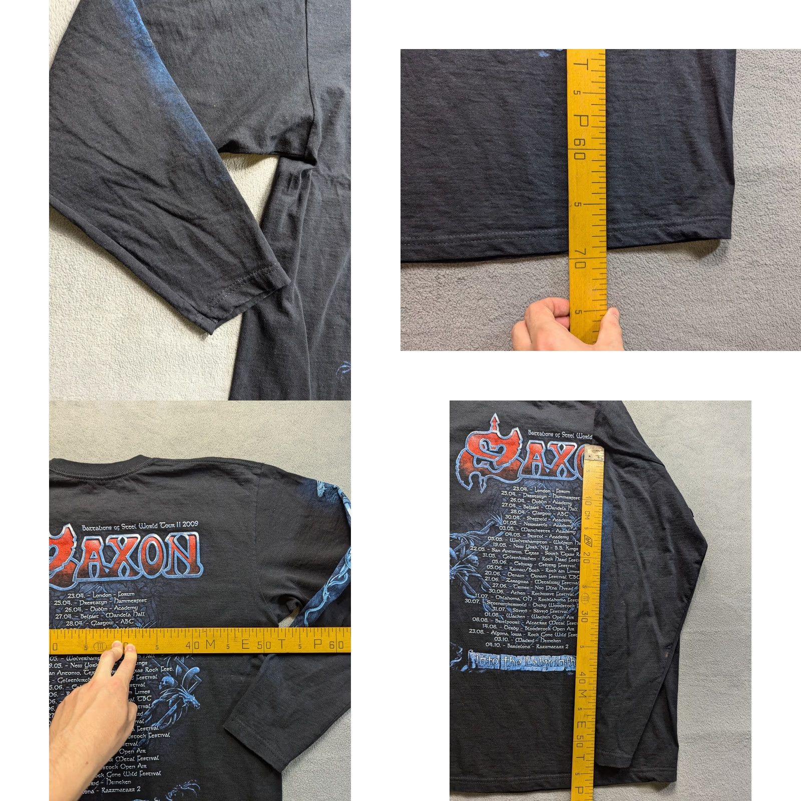 Fruit Of The Loom Saxon World tour 2009 Fruit of the Loom Long Sleeve Shirt Black Mens Size L Size US L / EU 52-54 / 3 - 10 Thumbnail