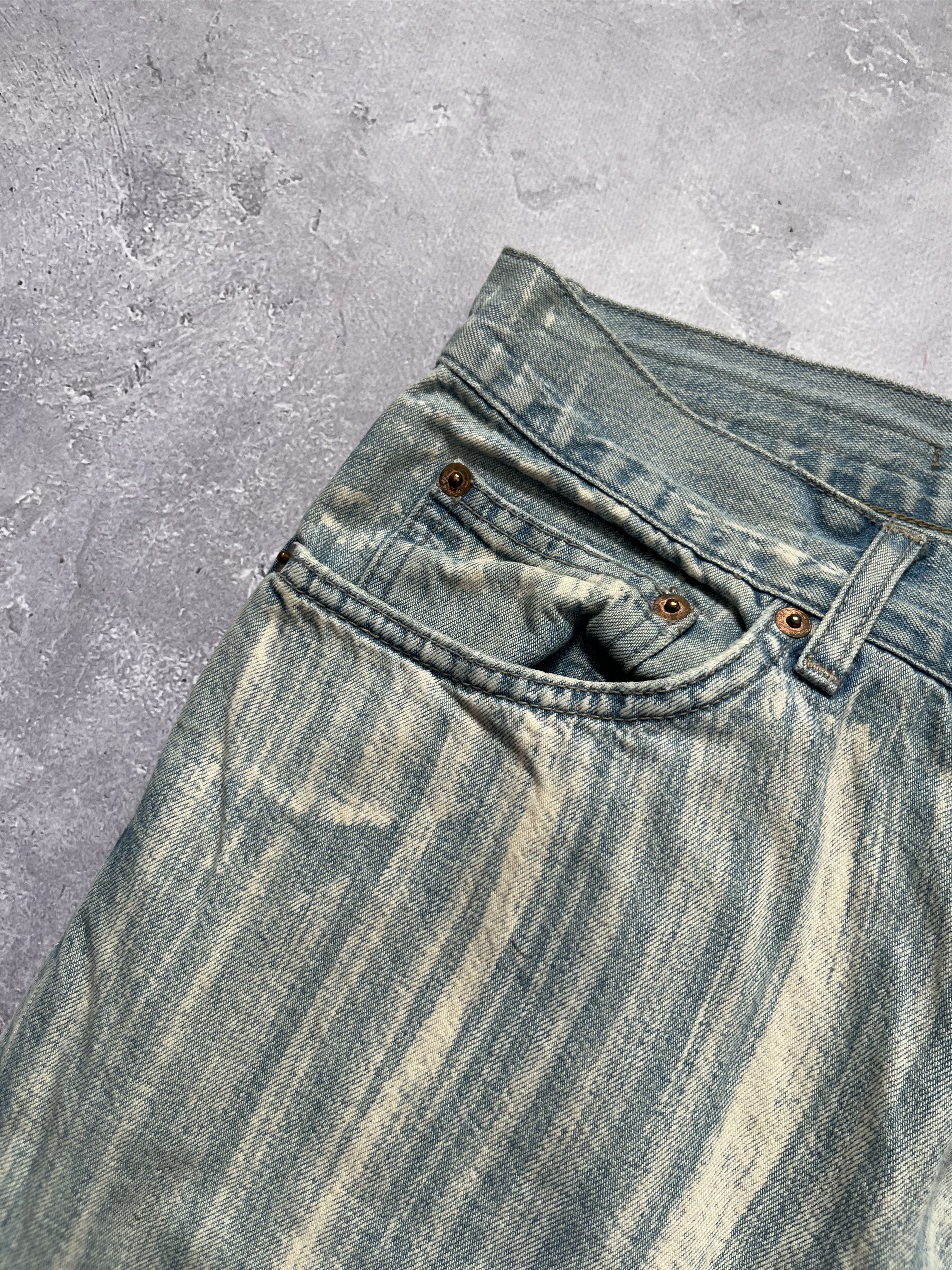 George George Bootcut Jeans Bleached Stripe Wash Vintage Y2K Denim Size US 32 / EU 48 - 5 Thumbnail