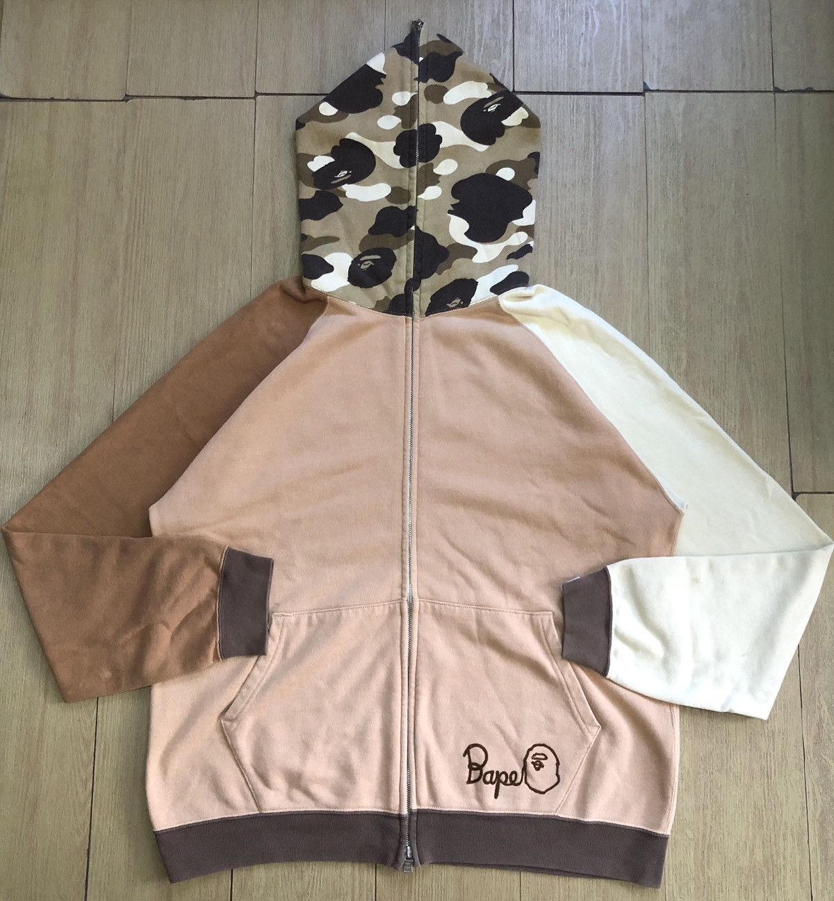 BAPE Brown Crazy Camo Full Zip Hoodie