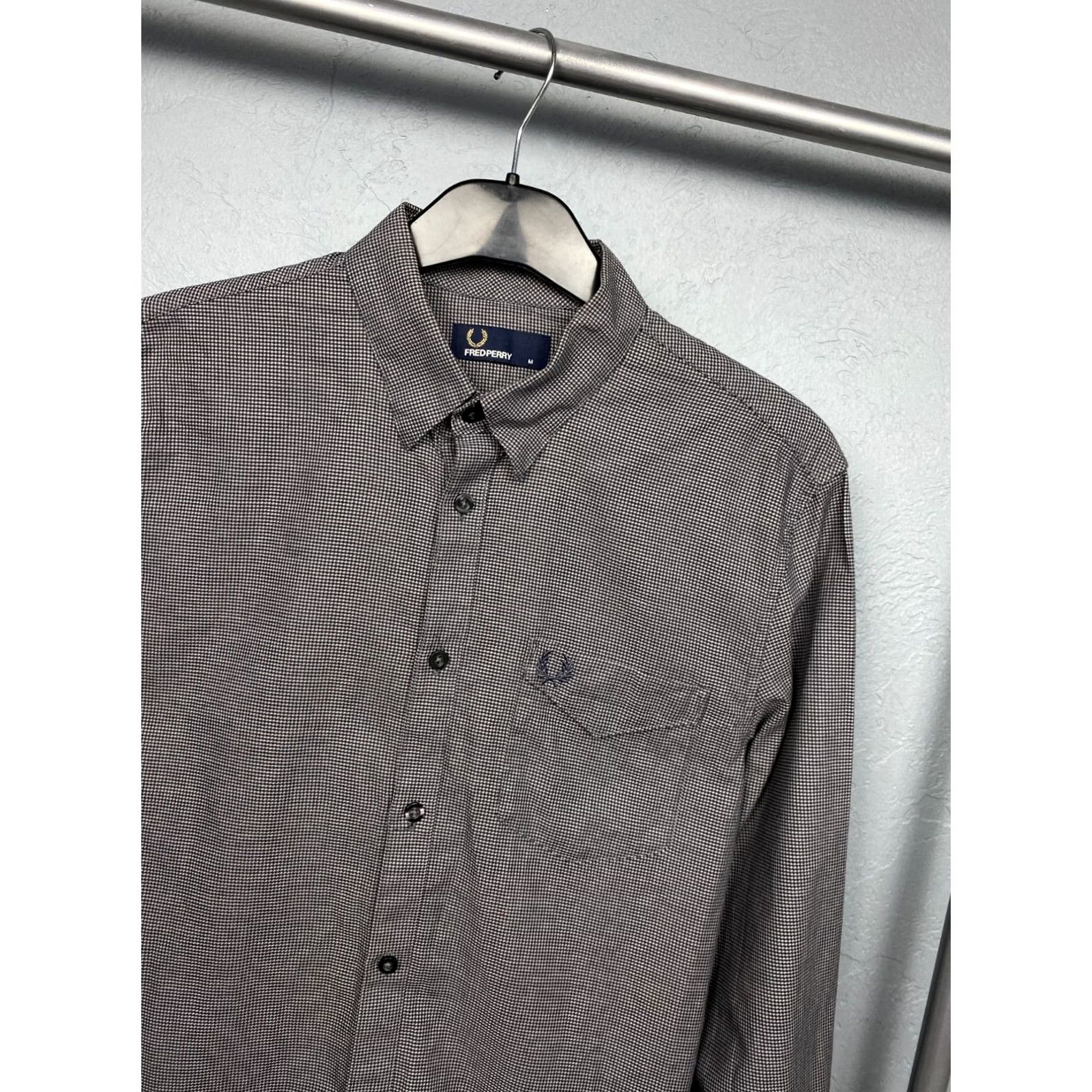 Fred Perry Fred Perry Mens Long Sleeve Shirt Size M Grey Cotton Button-Up Collared Check Vintage: No Size US M / EU 48-50 / 2 - 2 Thumbnail