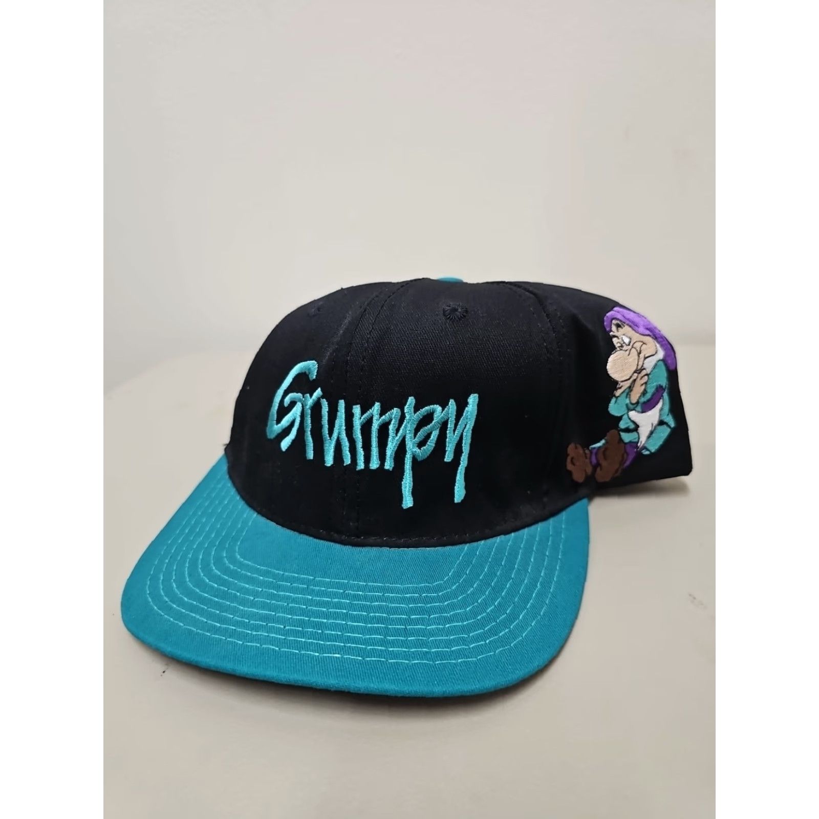 Disney VINTAGE Disney Snow White Seven Dwarfs Grumpy Cap Hat Snapback Cap Black Men's One Size Cap Snapback Hat Cap Size ONE SIZE - 2 Thumbnail