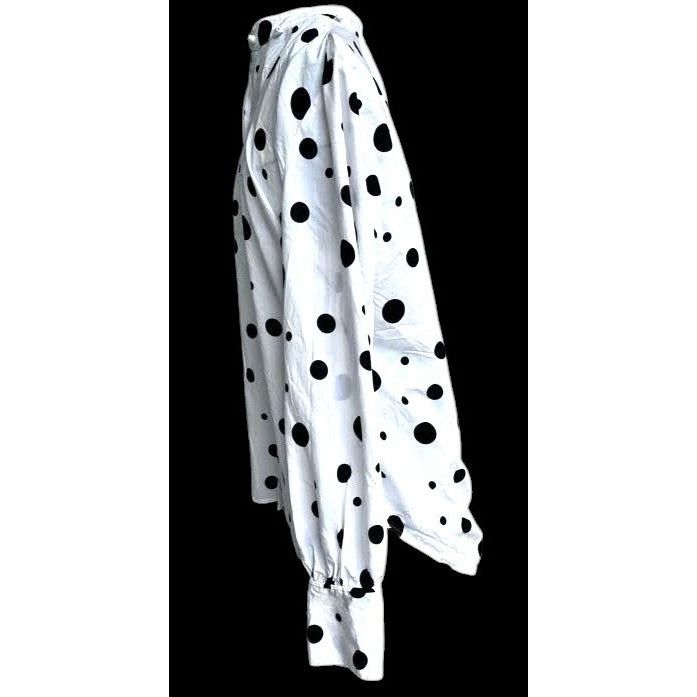 Designer × Vintage Adriano Goldschmied Shirt Sz S White Black Dots Modal Collar Size S / US 4 / IT 40 - 9 Thumbnail