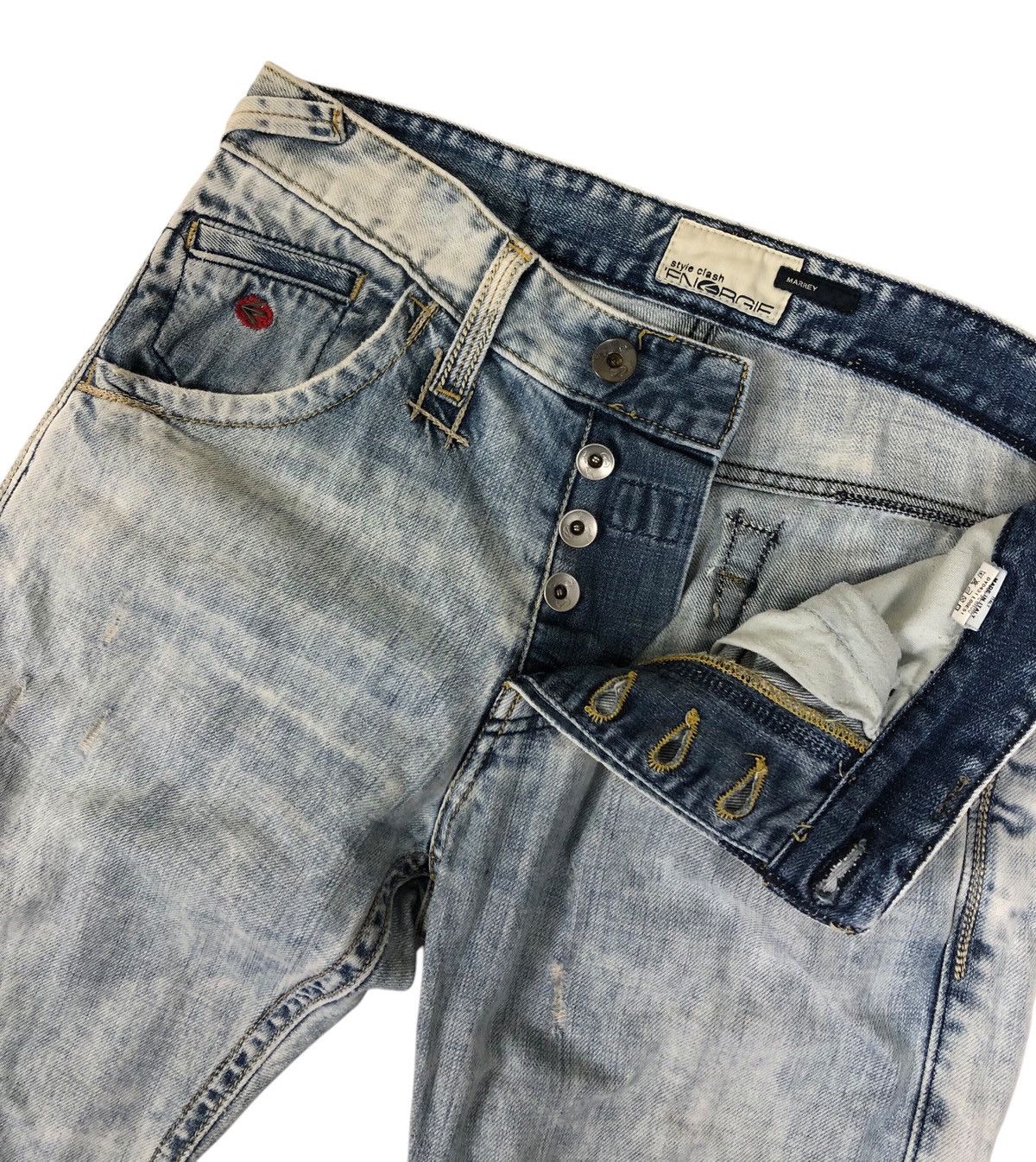 Energie Energie Distressed Ripped Denim Style Clash Jeans Size US 32 / EU 48 - 15 Thumbnail