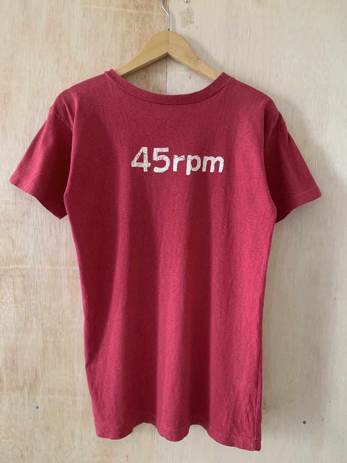 45rpm Vintage 45rpm Forty Five Rpm Signature Logo Red Tee Size US S / EU 44-46 / 1 - 1 Thumbnail