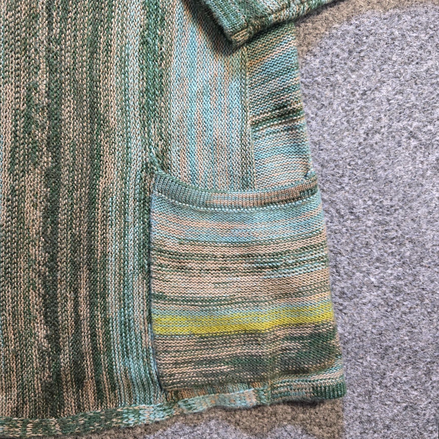 J. Jill J. Jill Sweater Cardigan Womens Size S Green Striped Open Pockets Capsule Style Regular Knit Sleeve Long Size S / US 4 / IT 40 - 4 Thumbnail
