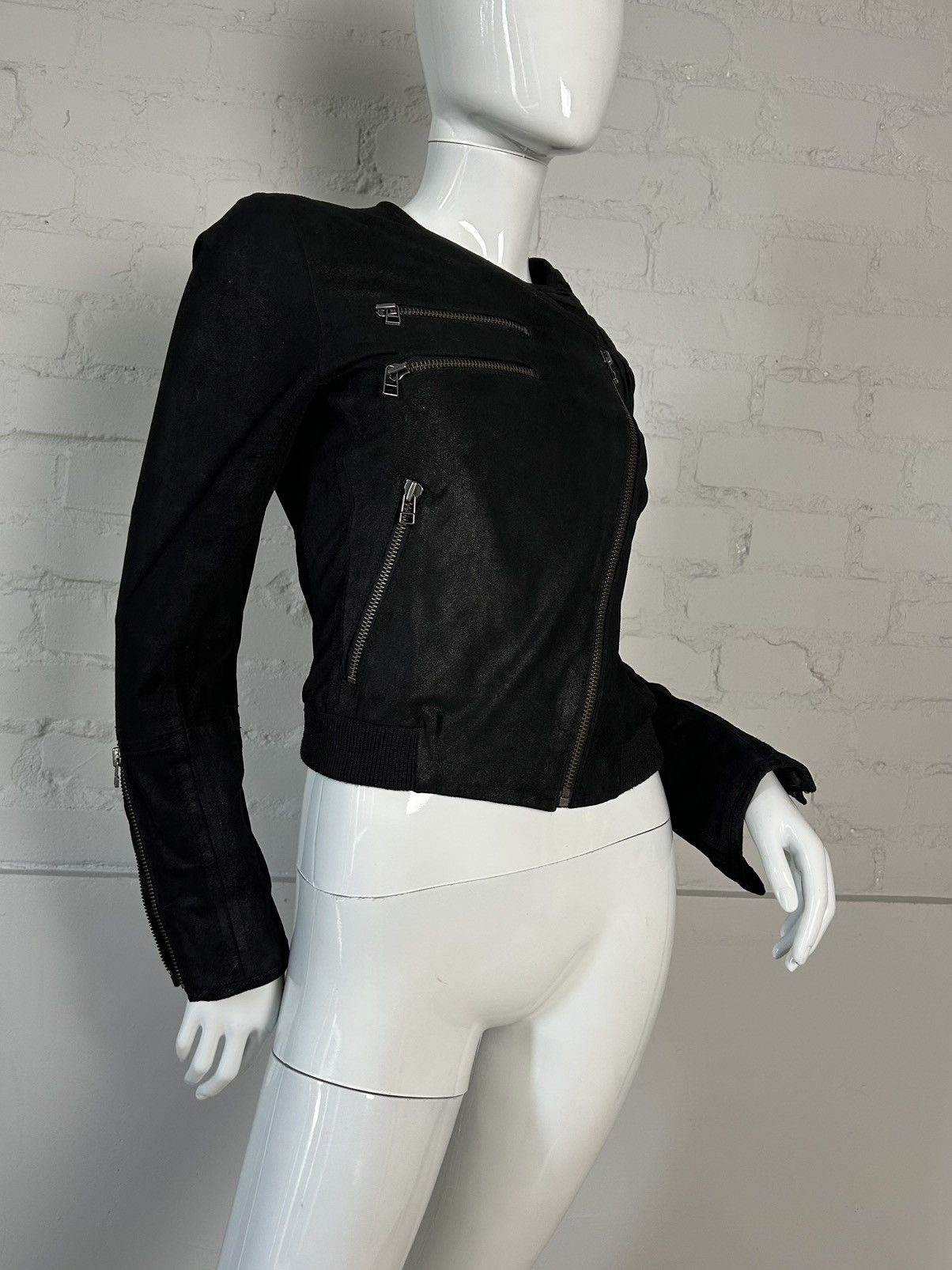 Vintage Vintage biker asymmetric leather bomber iacket Size M / US 6-8 / IT 42-44 - 3 Thumbnail