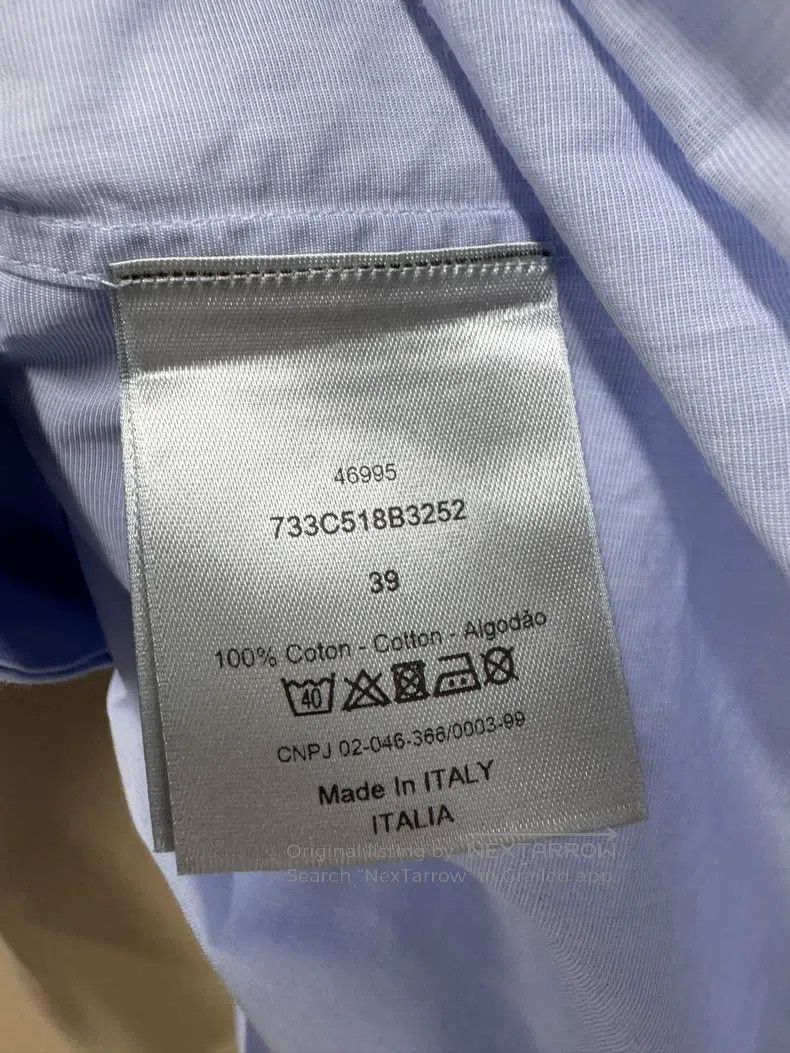 Dior Dior Size39 Blue little bee embroidered shirt Size US XXS / EU 40 - 6 Thumbnail