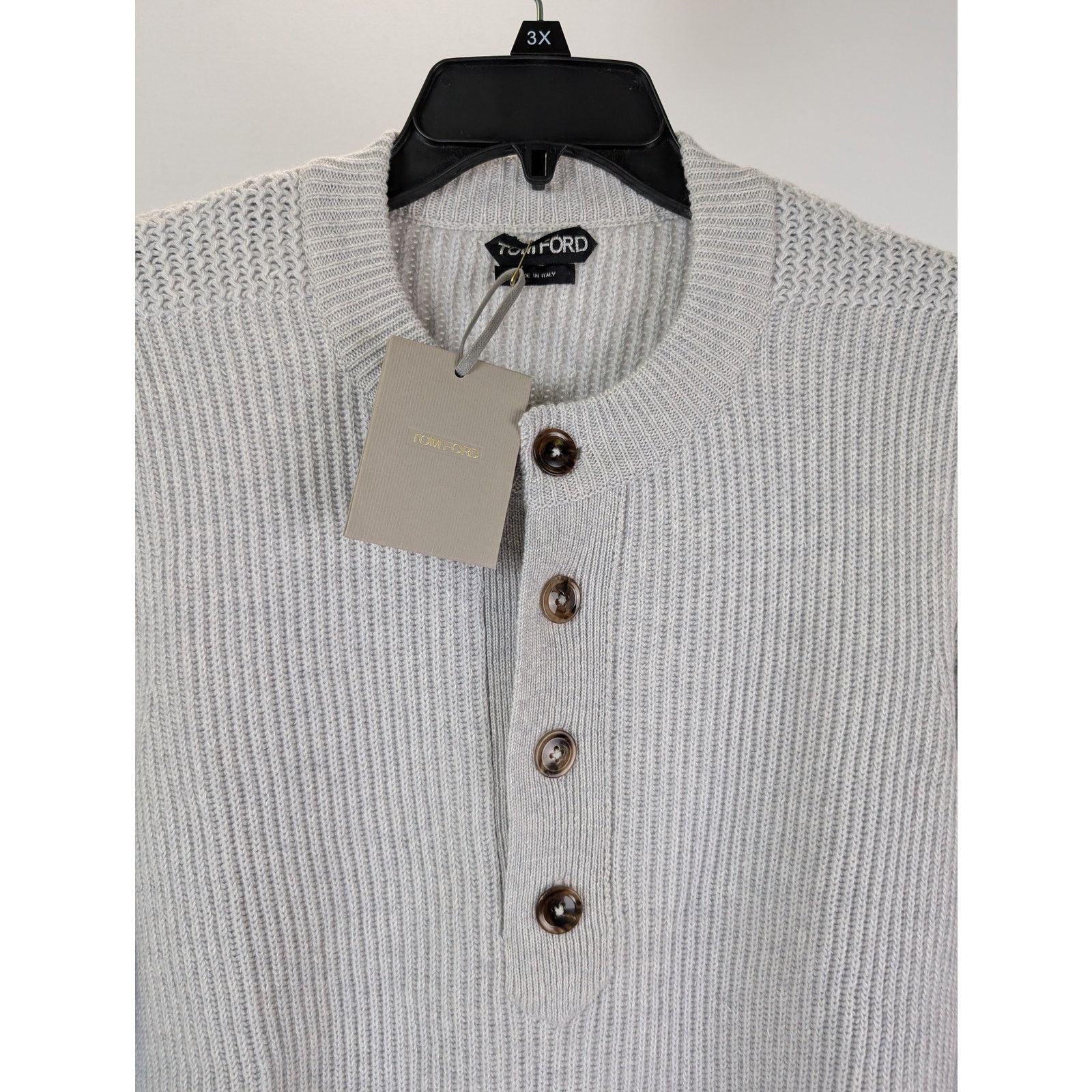 Tom Ford o1rshd1 Henley shirt in Grey Size US M / EU 48-50 / 2 - 4 Thumbnail