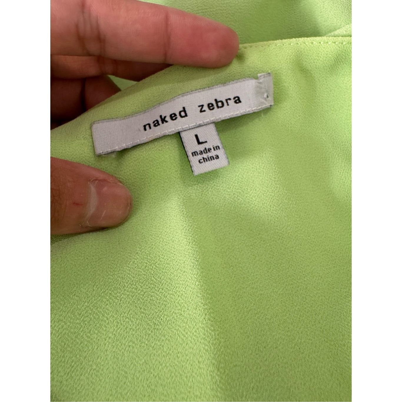 Other Naked Zebra Lime Green Sleeveless V-Neck Blouse Women’s Larg Size L / US 10 / IT 46 - 8 Thumbnail
