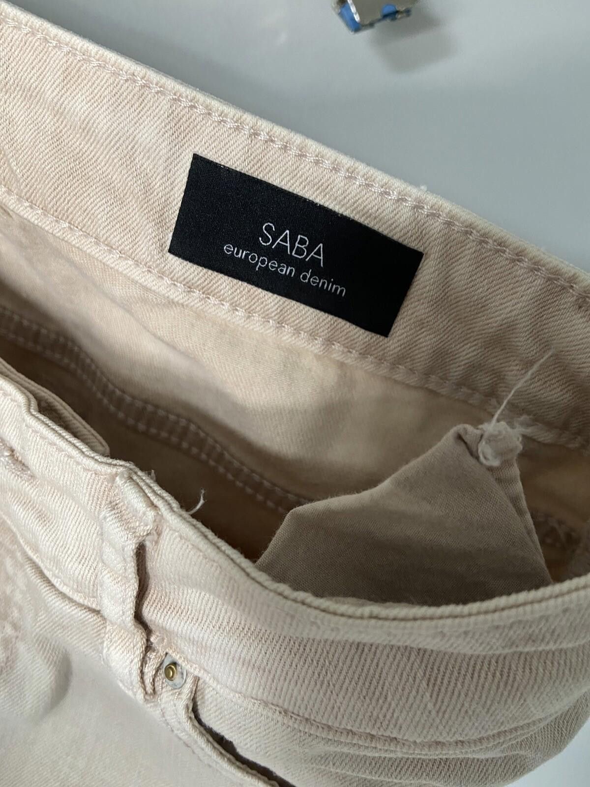 Saba SABA Regular Fit Straight Jeans Mid Rise Cream-Sz 29/11 US 7 Size 29" - 9 Thumbnail