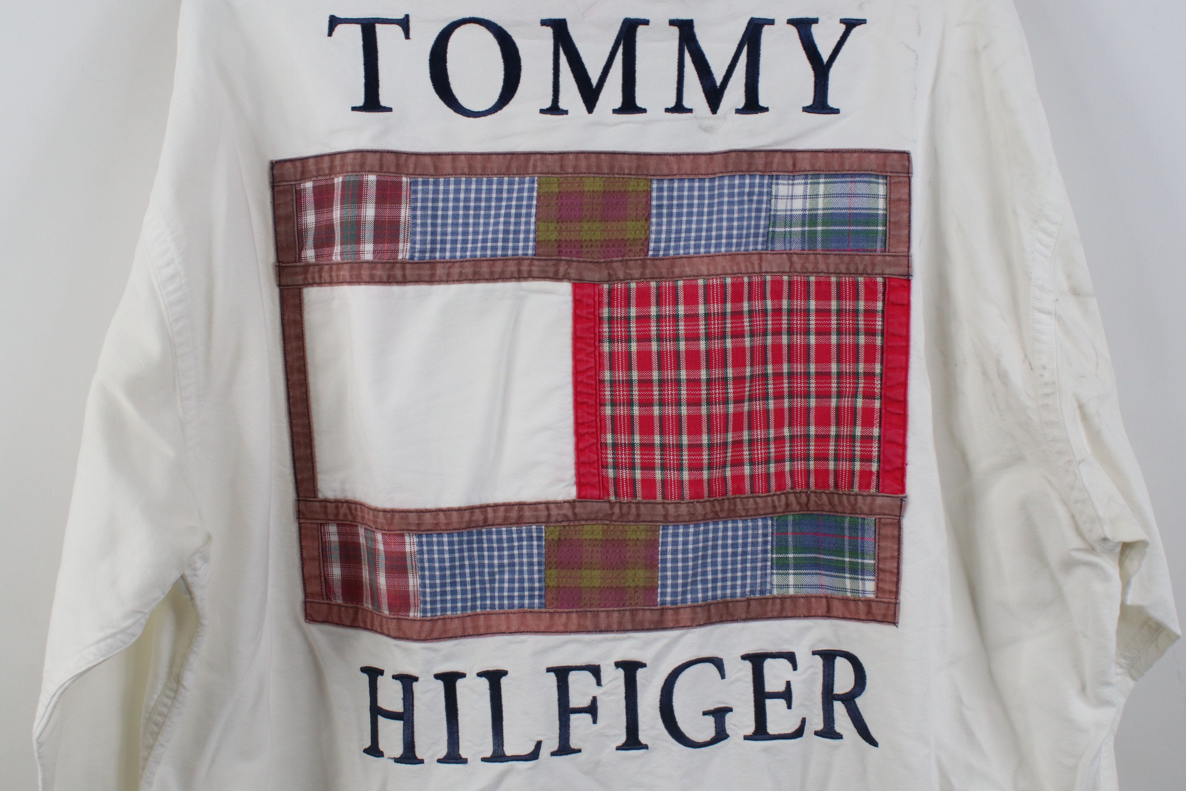 Tommy Hilfiger Vintage 90s Tommy Hilfiger Band Collar Button Shirt Size US L / EU 52-54 / 3 - 13 Thumbnail