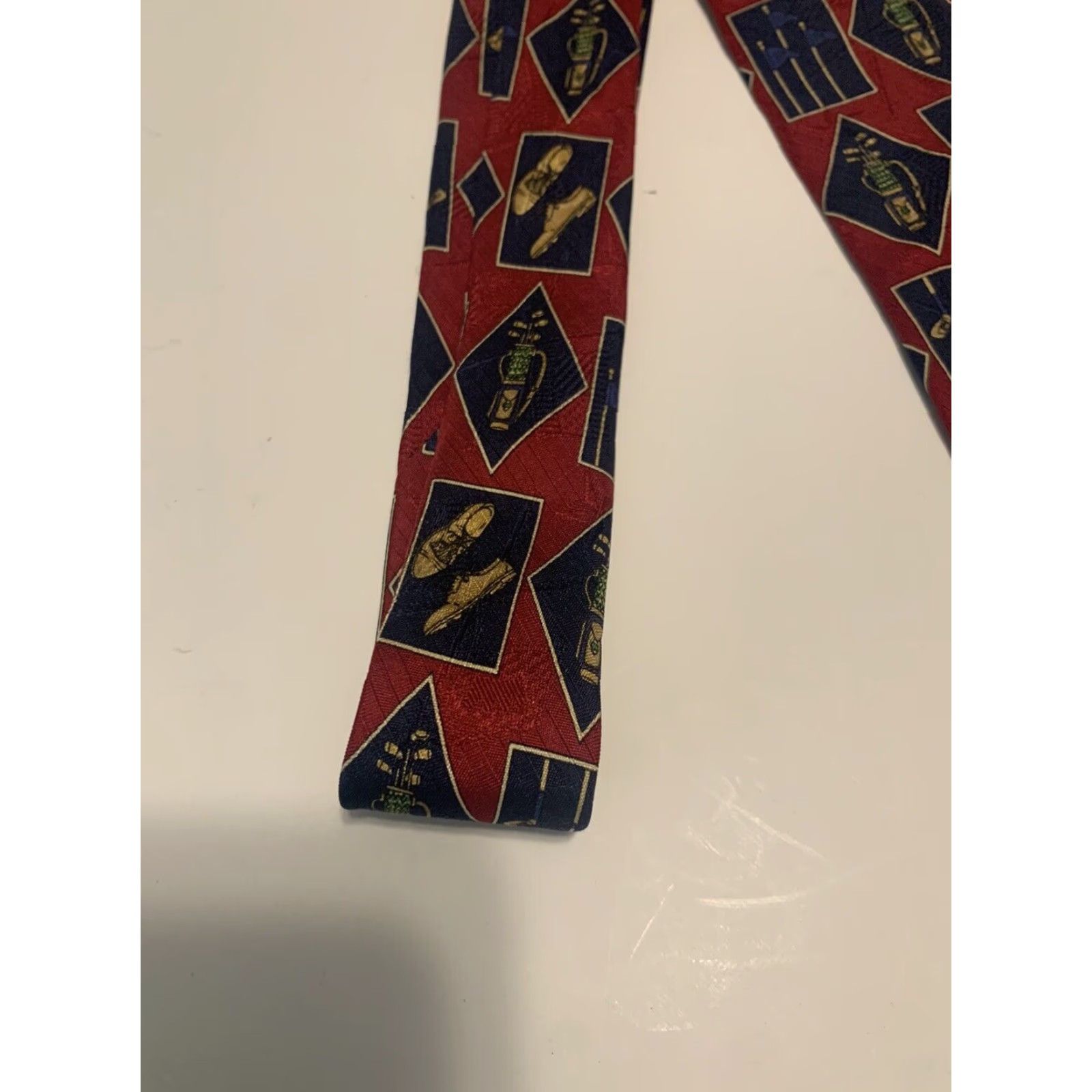 Tommy Hilfiger VINTAGE Tommy Hilfiger Red Silk Golf Tie Made in Italy Adjustable Mens Size ONE SIZE - 5 Thumbnail
