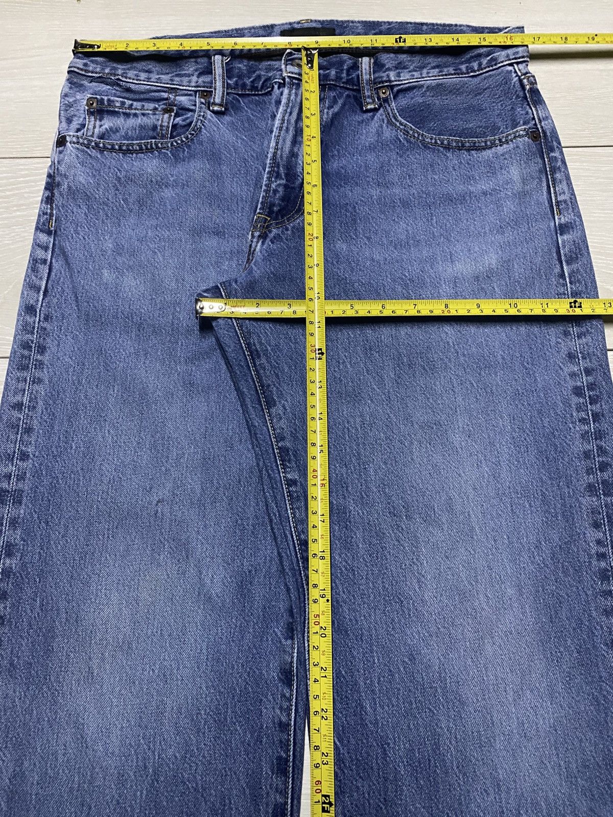 Uniqlo Vintage Japanese Brand Uniqlo Blue Wash Straight loose Jeans Size US 33 - 11 Thumbnail