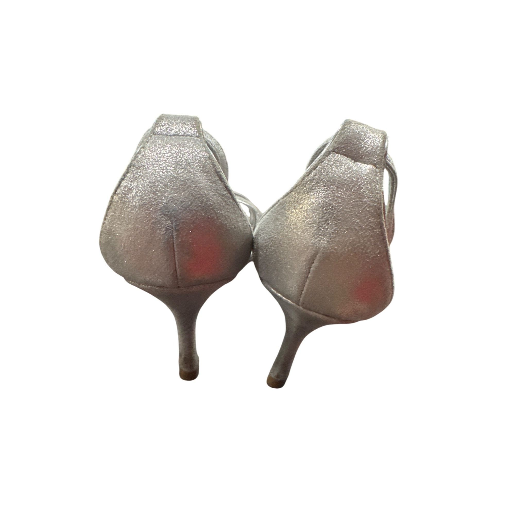 Badgley Mischka Badgley Mischka Strappy Silver Heels 8.5M SKU 9007 Size US 8.5 / IT 38.5 - 10 Thumbnail