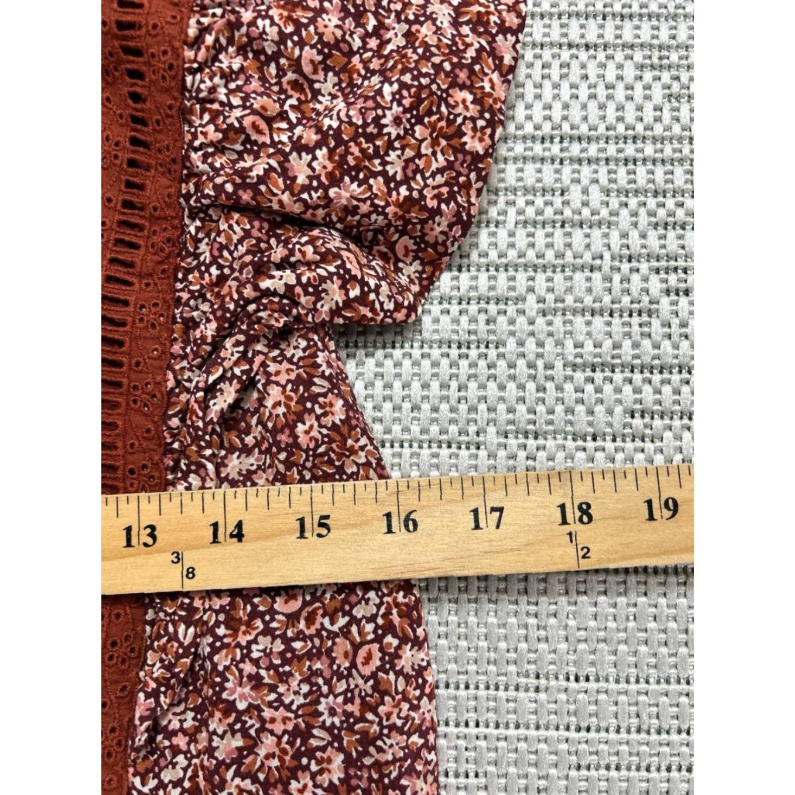 Madewell Madewell Dress Womens Small Brown Floral Cotton Blend Blouson Size S / US 4 / IT 40 - 6 Thumbnail
