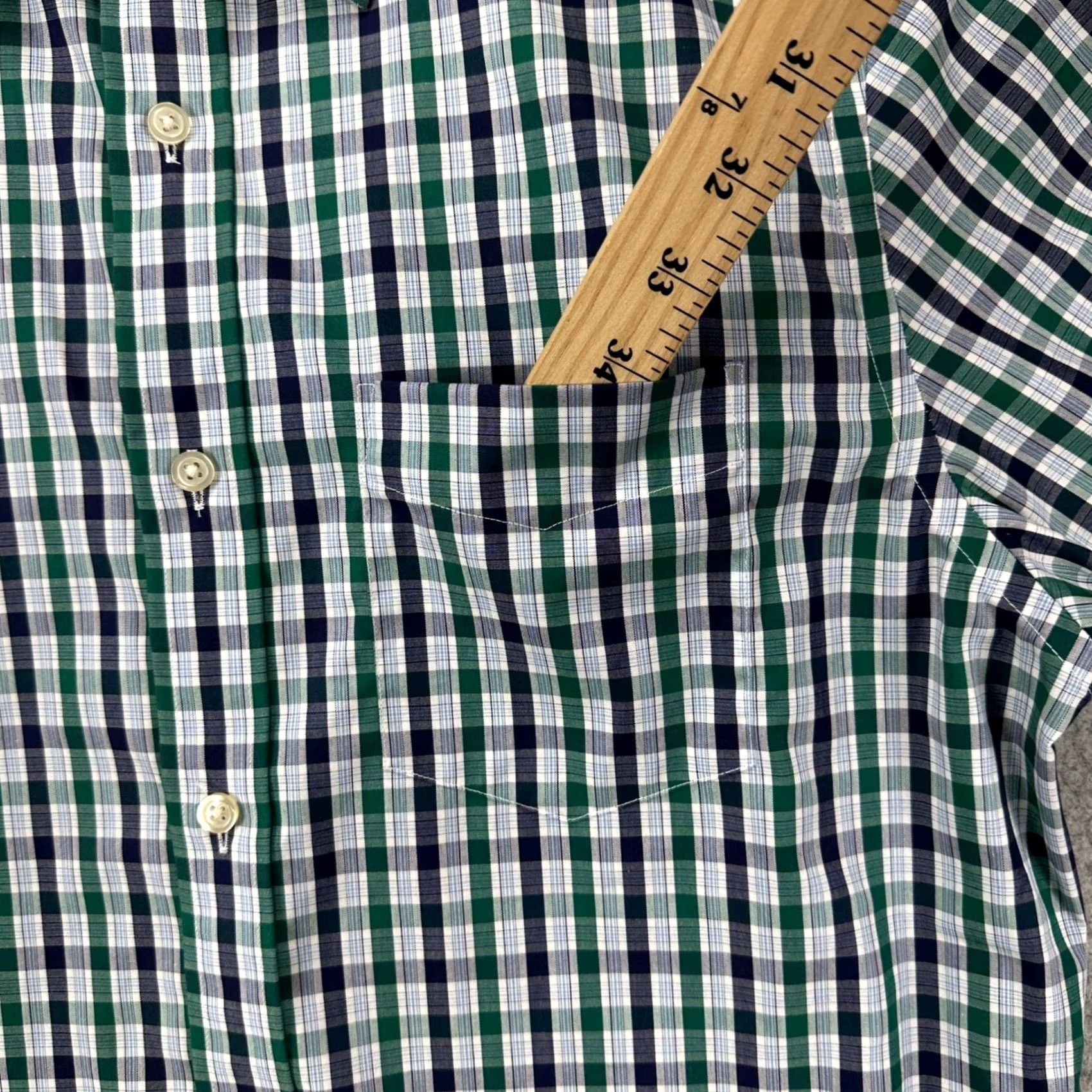 Banana Republic Banana Republic Shirt Dress Mens Medium 15-15.5 33-34 Blue Green Plaid Slim Fit Shirt Dress Mens Blue Plaid Slim Fit Mens Clothing Size 40R - 6 Thumbnail