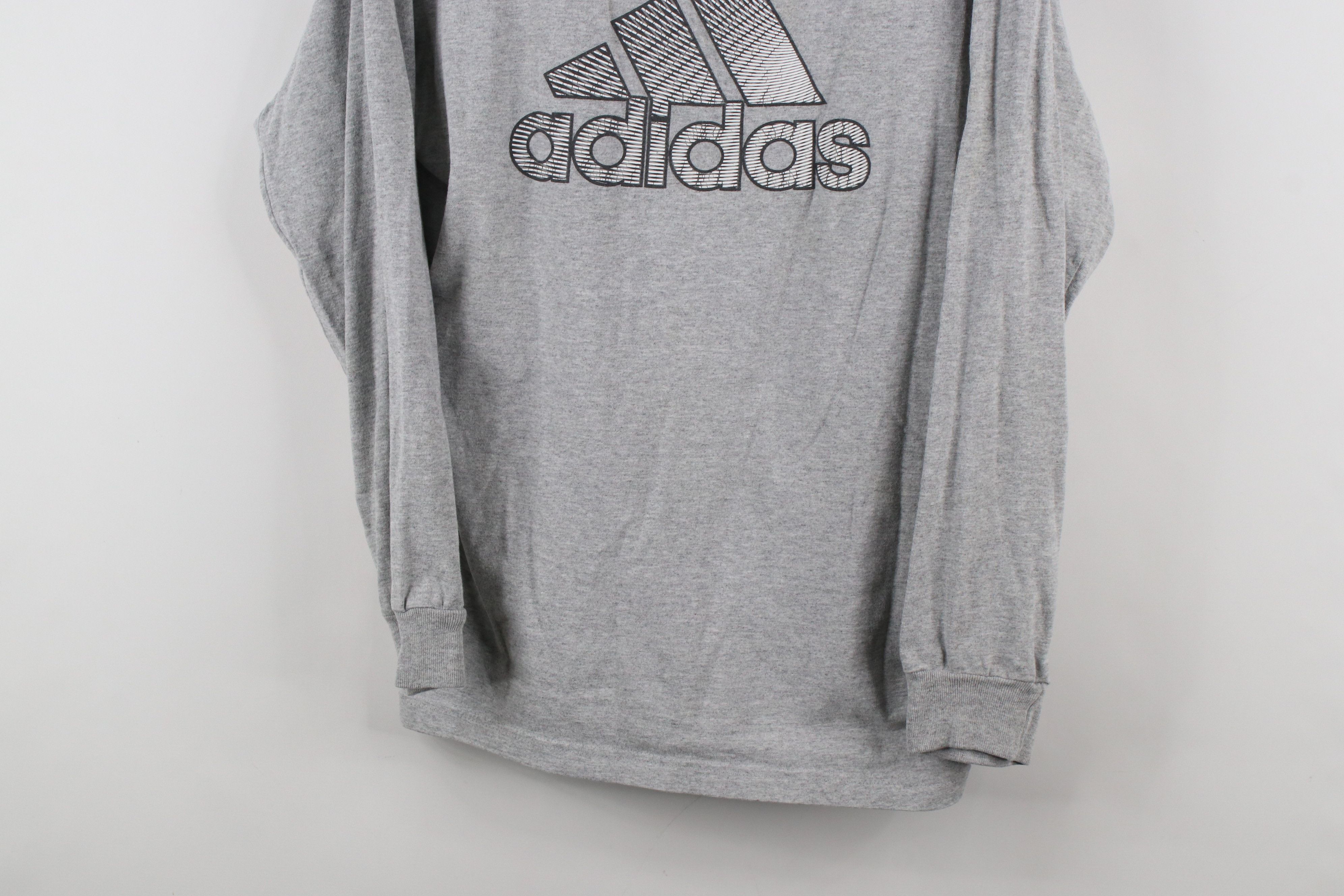 Adidas × Vintage Vintage Adidas Spell Out Big Logo Long Sleeve T-Shirt Gray Size US S / EU 44-46 / 1 - 3 Thumbnail