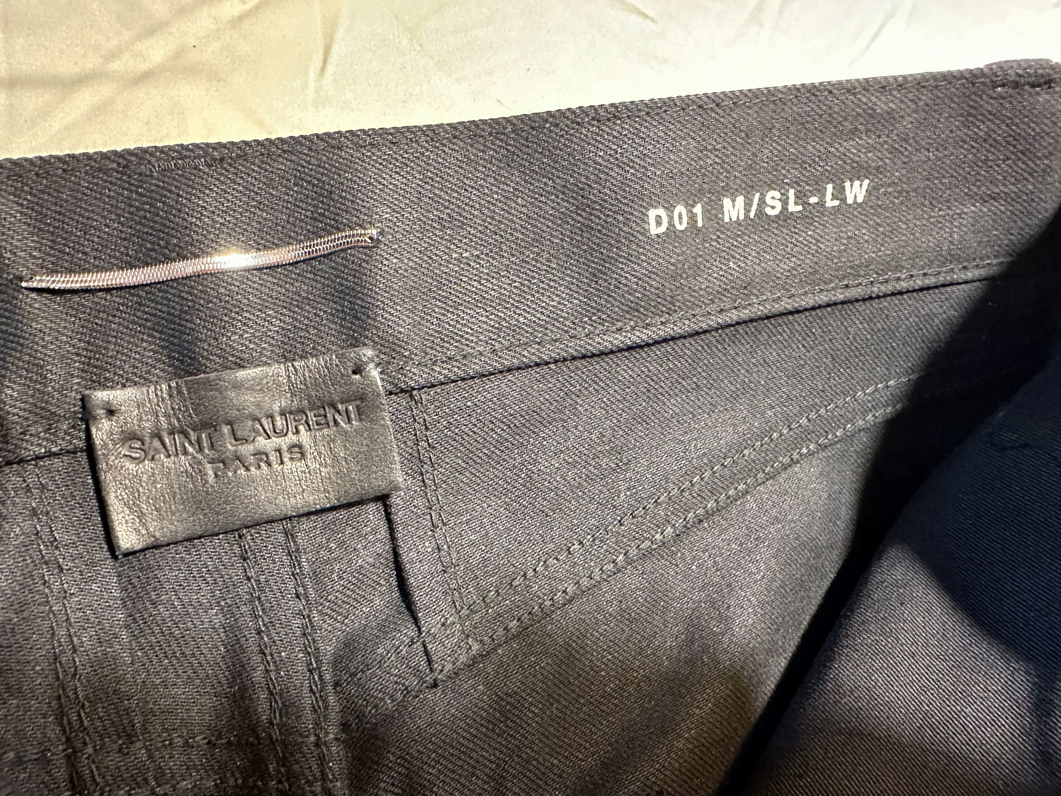 Hedi Slimane × Saint Laurent Paris AW13 RAW BLACK DENIM JEAN | D01 | SLIM FIT Size US 30 / EU 46 - 6 Thumbnail