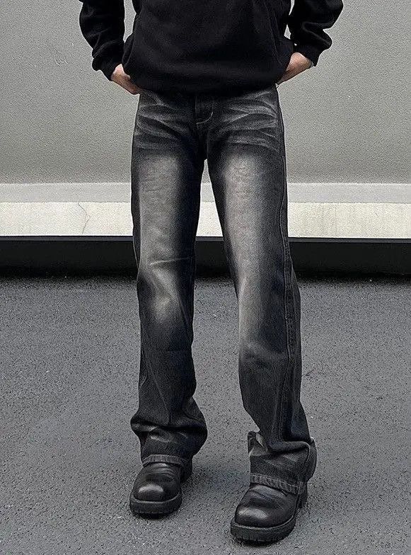 VIBE Black Washed Stacked Flare Denim Jeans Size US 32 / EU 48 - 2 Thumbnail
