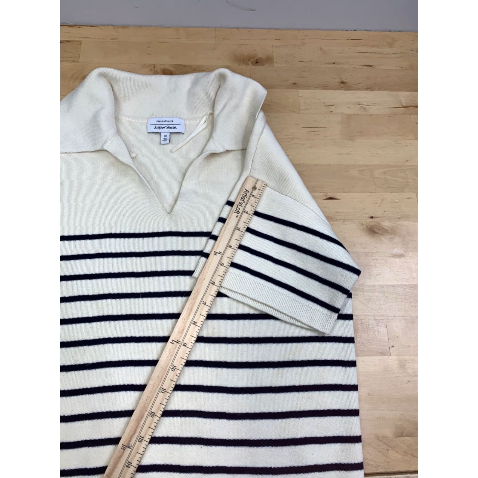 & Other Stories Paris Atelier & Other Stories Polo Top Womens S Cream Ivory Knit Polo Casual 12929 Size S / US 4 / IT 40 - 5 Thumbnail