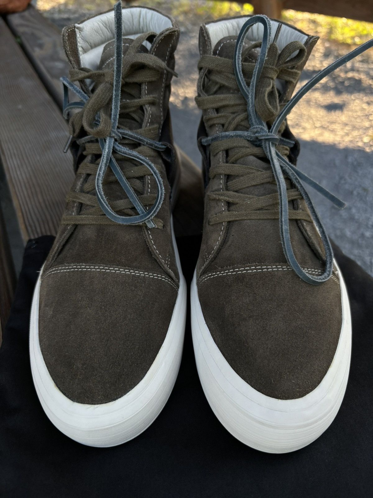 Maison Margiela MMM 22 Hybrid Suede-Leather High Top Lace Up Sneakers Boots Size US 11.5 / EU 44-45 - 18 Thumbnail
