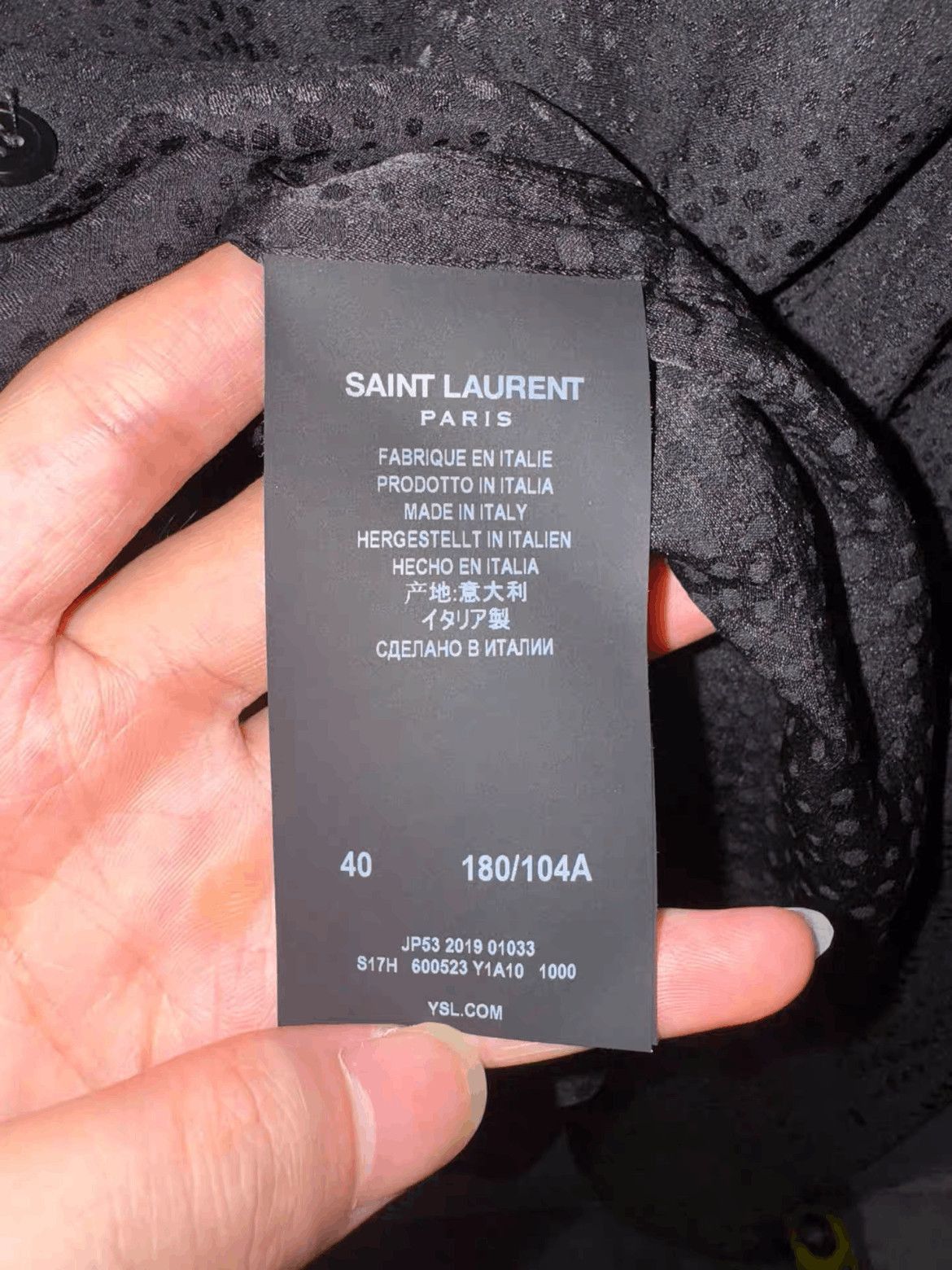 Saint Laurent Paris Sz 40 Saint Laurent Paris 20SS Runway Dark Pattern Shirt-25 Size US L / EU 52-54 / 3 - 8 Thumbnail