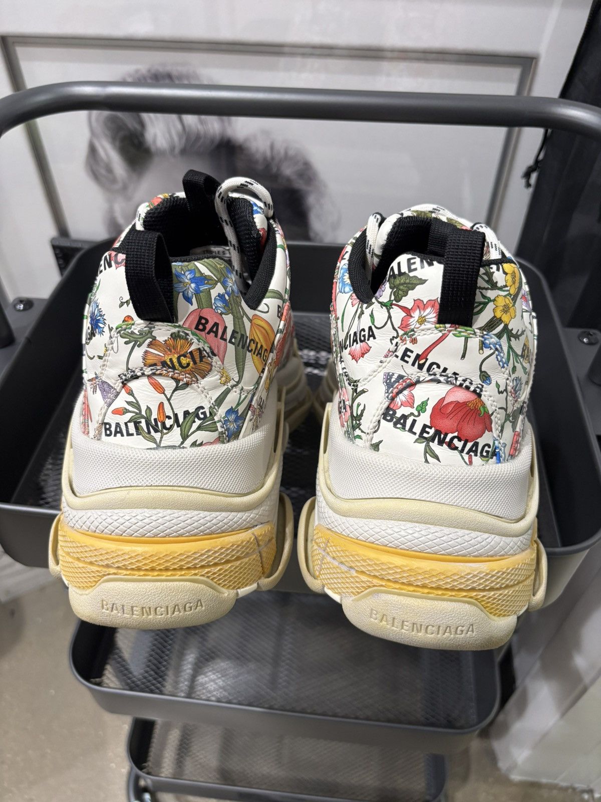Balenciaga × Gucci White Hacker Floral Logo Triple S Sneakers Size US 9.5 / EU 42-43 - 5 Thumbnail