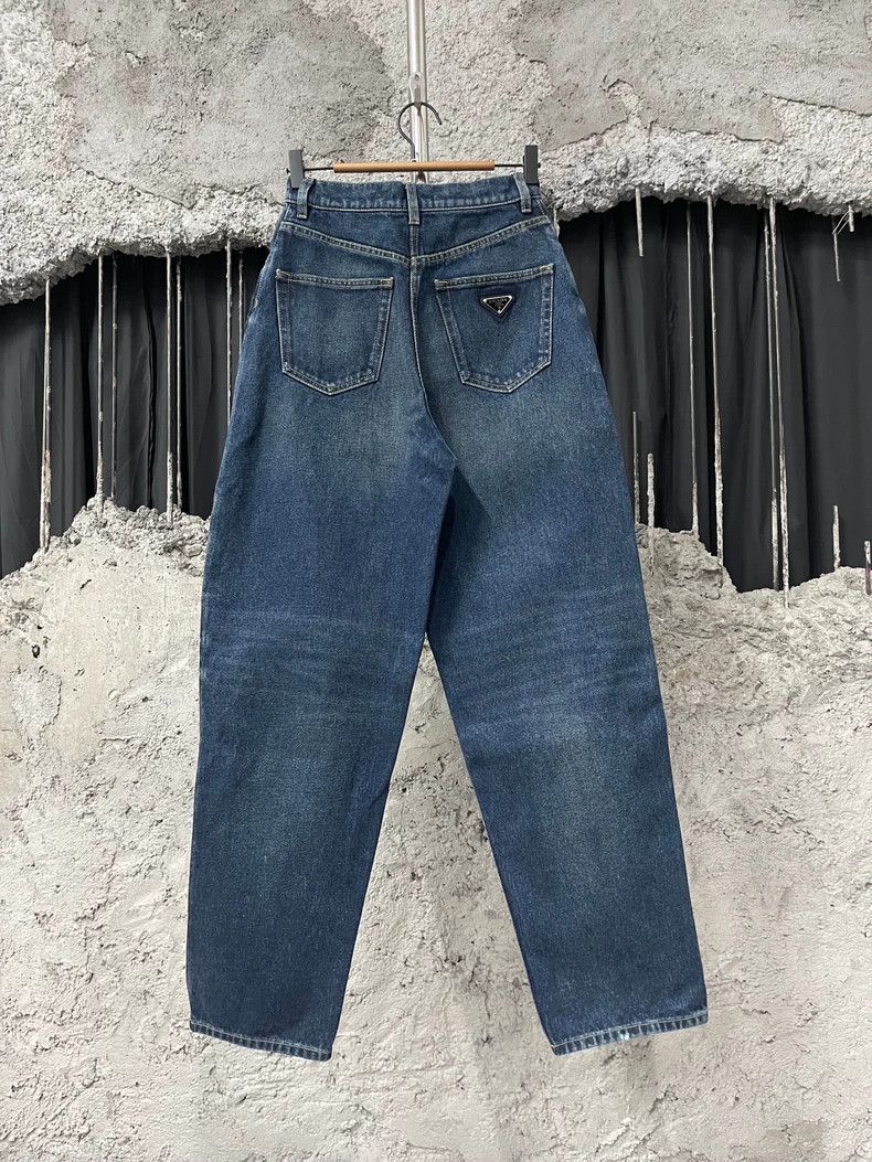 Prada Prada Metallic triangle jeans 2502-Nextarrow Size US 26 / EU 42 - 2 Thumbnail