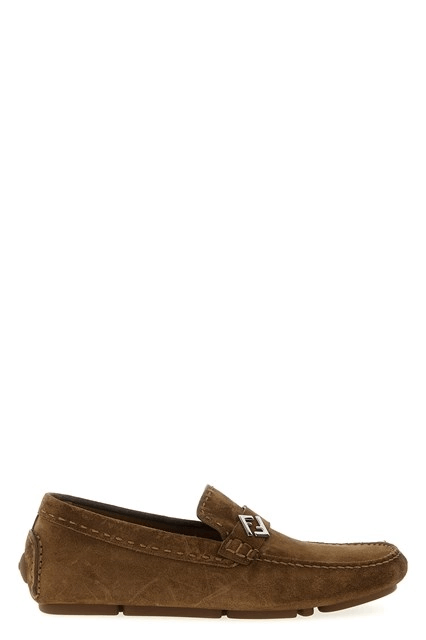 FENDI Driver Brown Suede Loafers New & Authentic